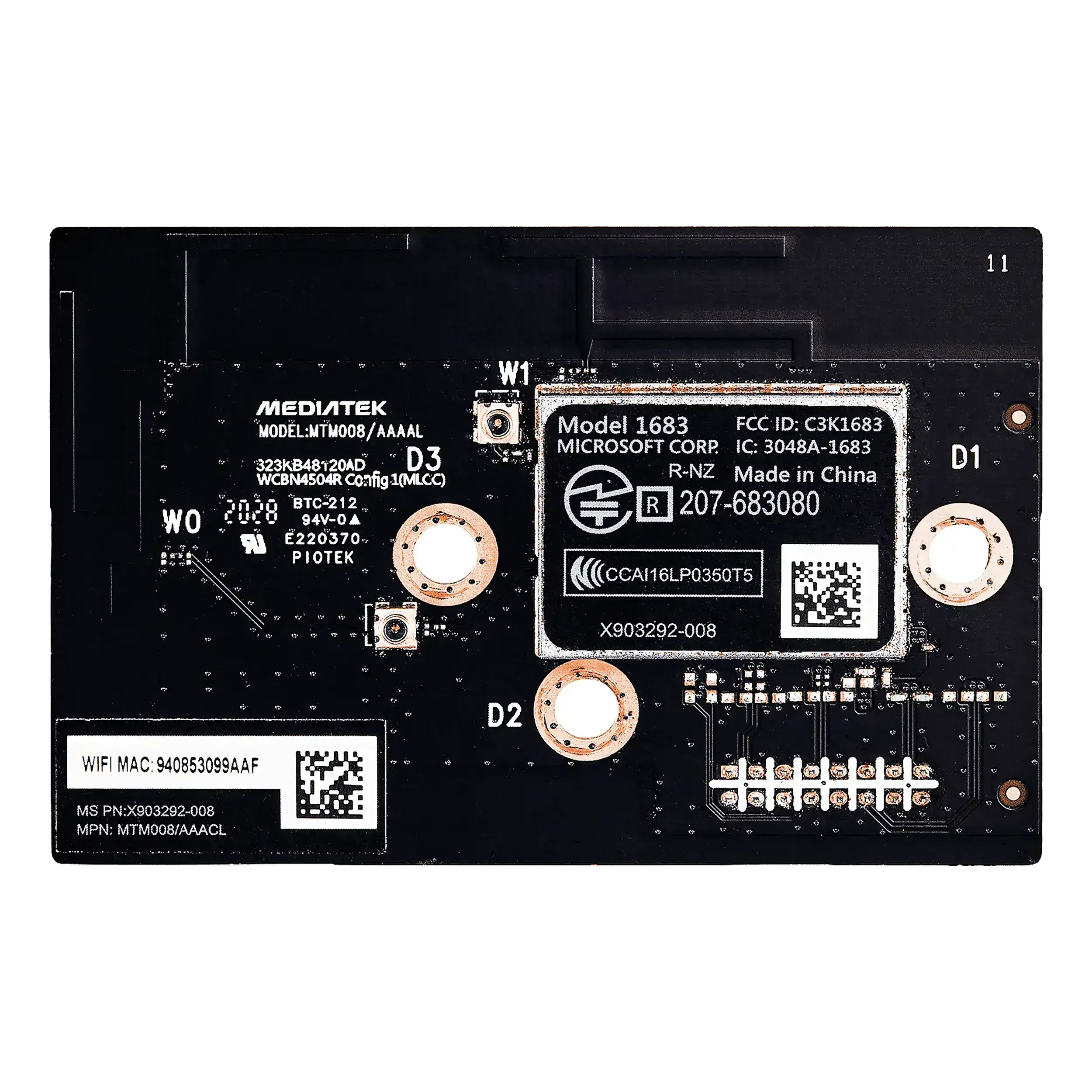 Wireless Wifi Bluetooth Module Pcb Board Compatible For Xbox One S (Board # 1683)