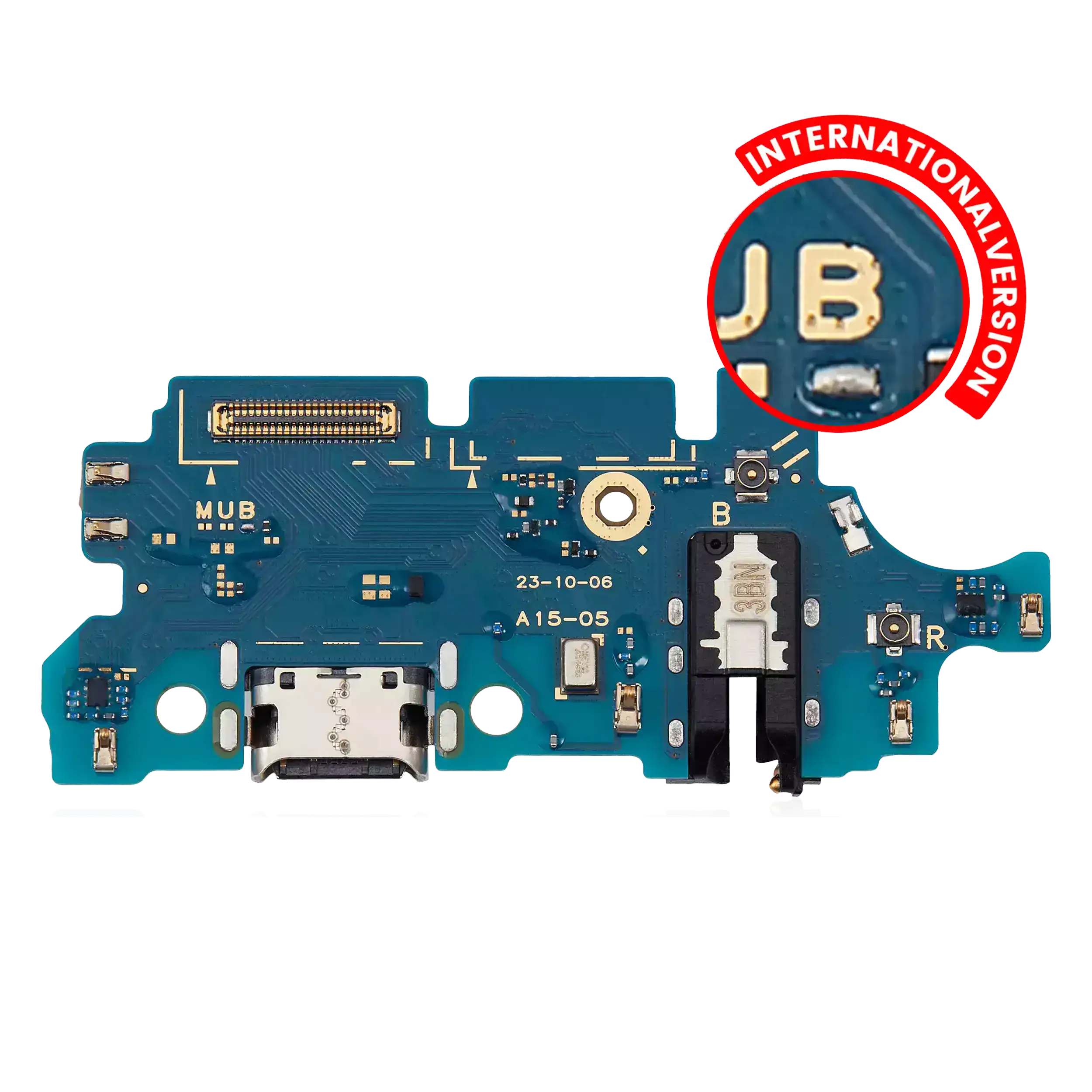 Charging Port Board With Headphone Jack Compatible For Samsung Galaxy A15 (A155 / 2023) / A15 5G (A156 / 2023) (International Version) (Premium)