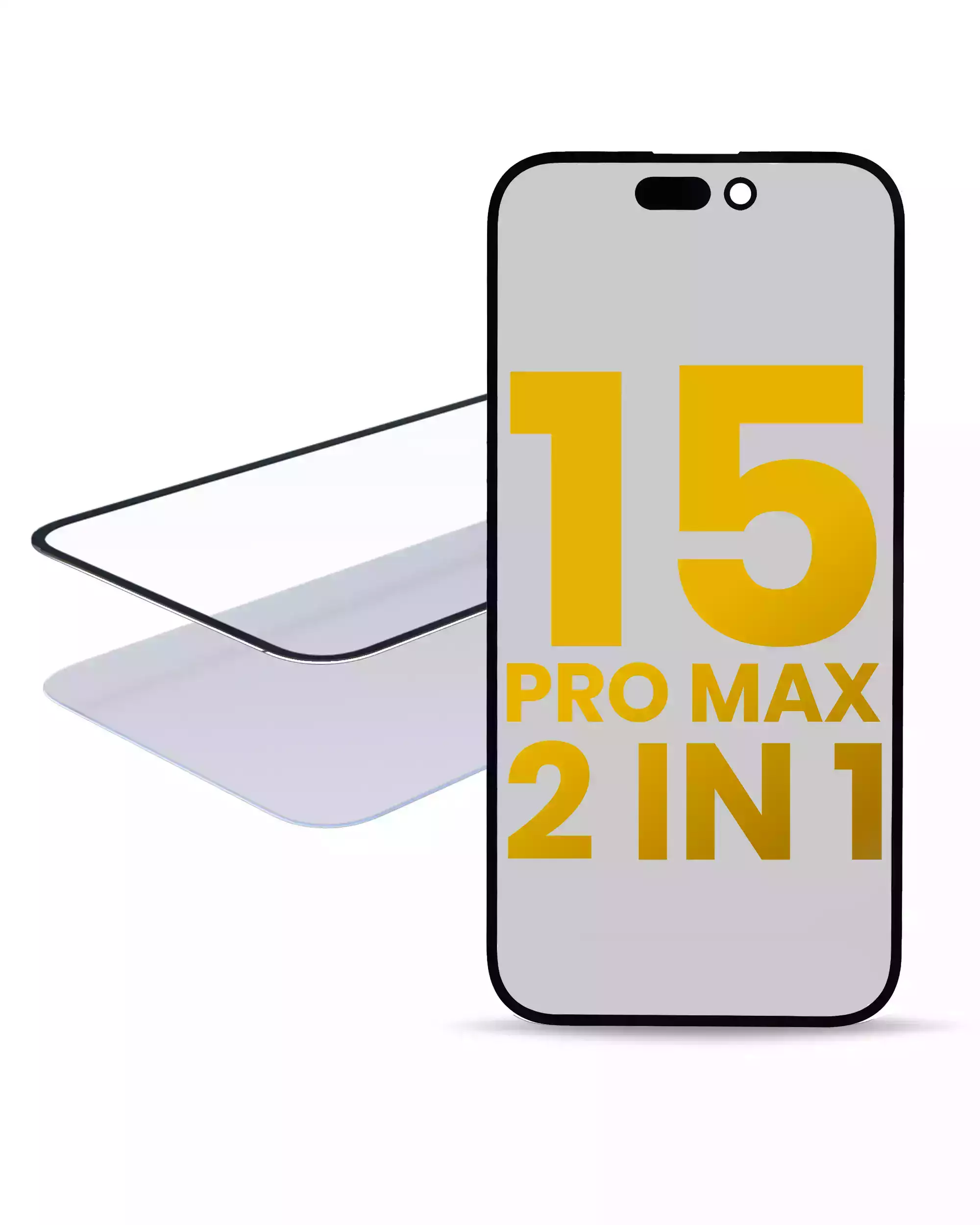 2 In 1 (Glass + Oca Pre-Installed) Compatible For Iphone 15 Pro Max  (Oca Master) (2 Pack)
