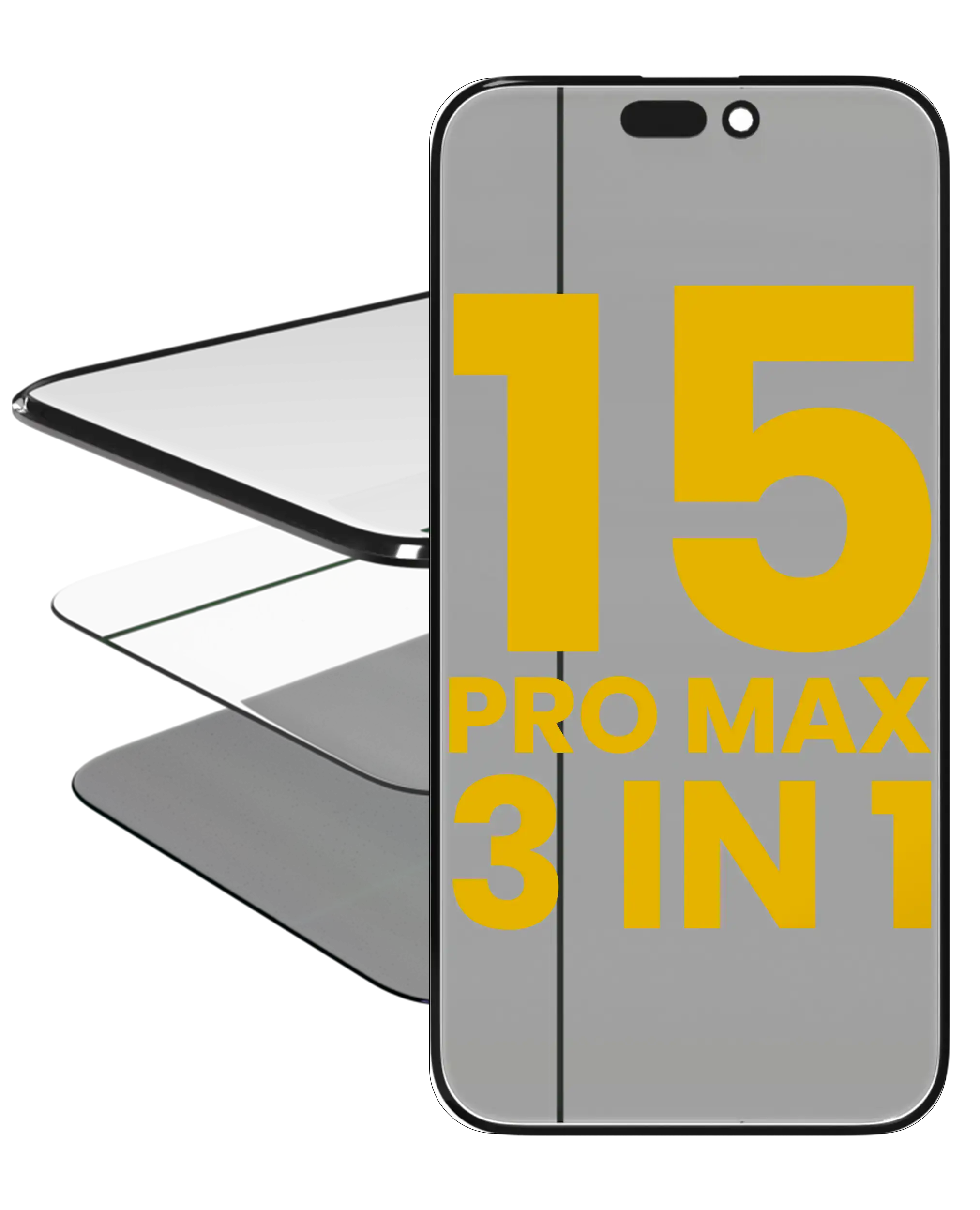 3 In 1 (Glass With Oca Pre-Installed + Polarizer Film ) Compatible For Iphone 15 Pro Max (Oca Master) (2 Pack)