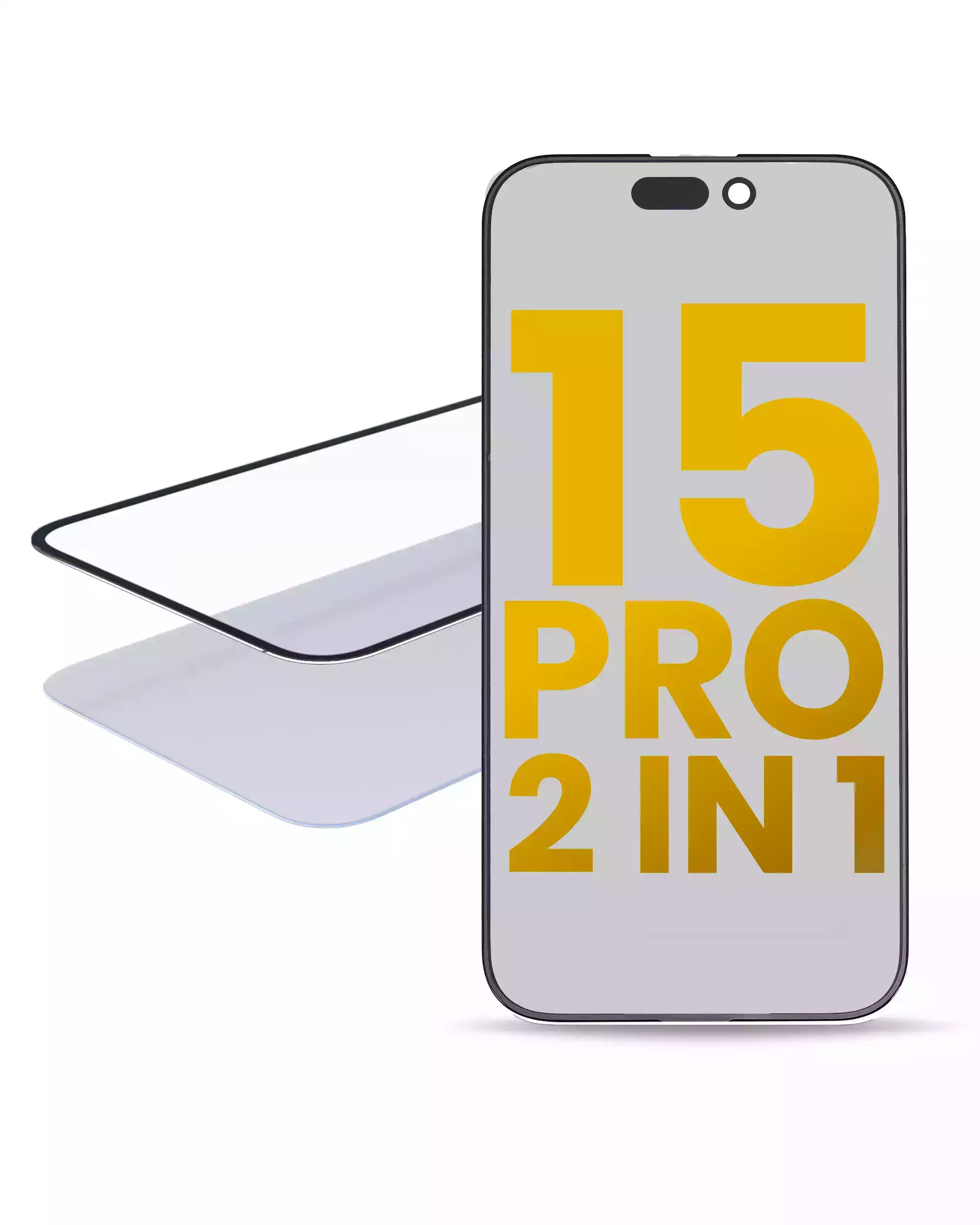 2 In 1 (Glass + Oca Pre-Installed) Compatible For Iphone 15 Pro (Oca Master) (2 Pack)