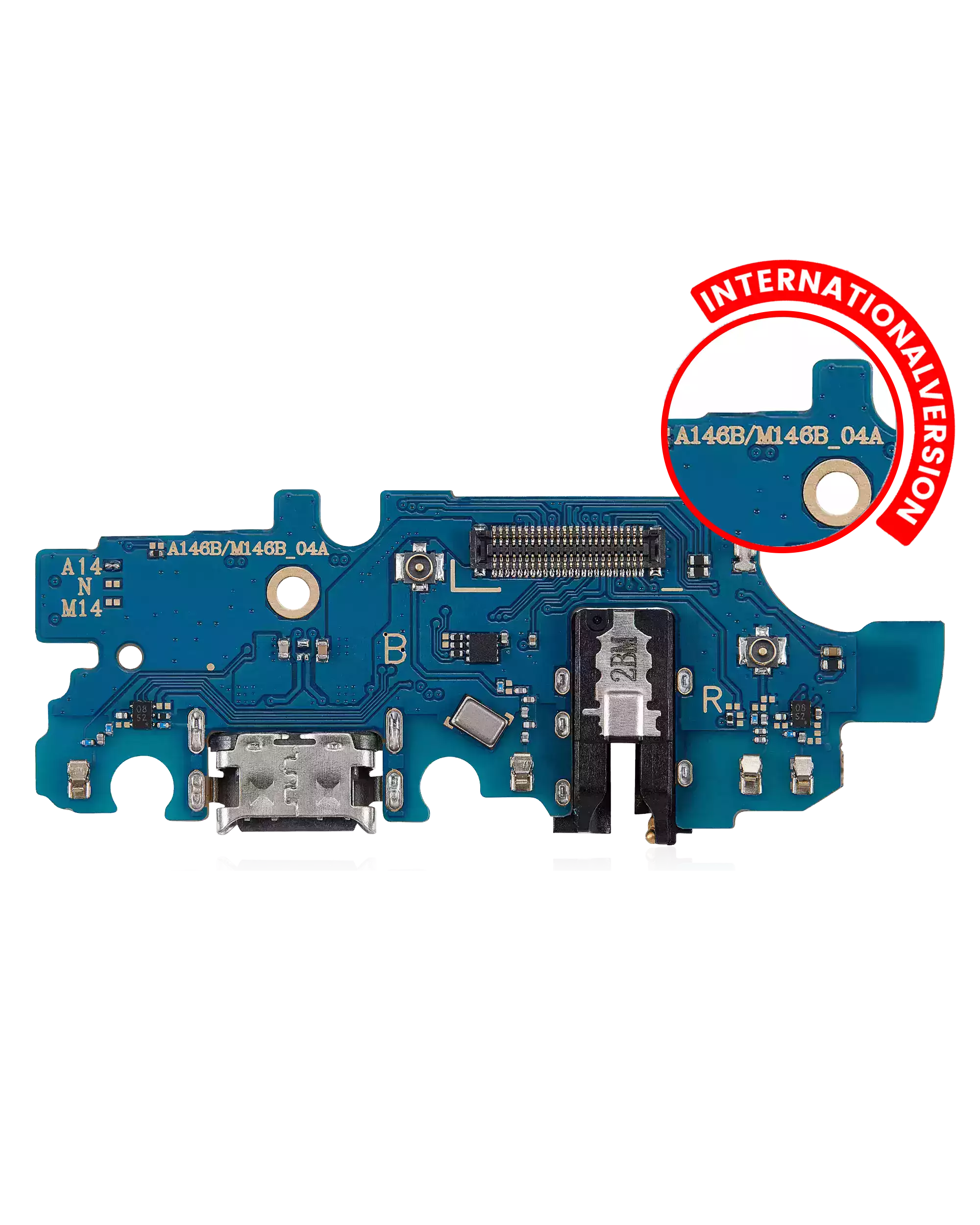 Charging Port Board With Headphone Jack Compatible For Samsung Galaxy A14 5G (A146B / 2023) (International Version) (Aftermarket Plus)