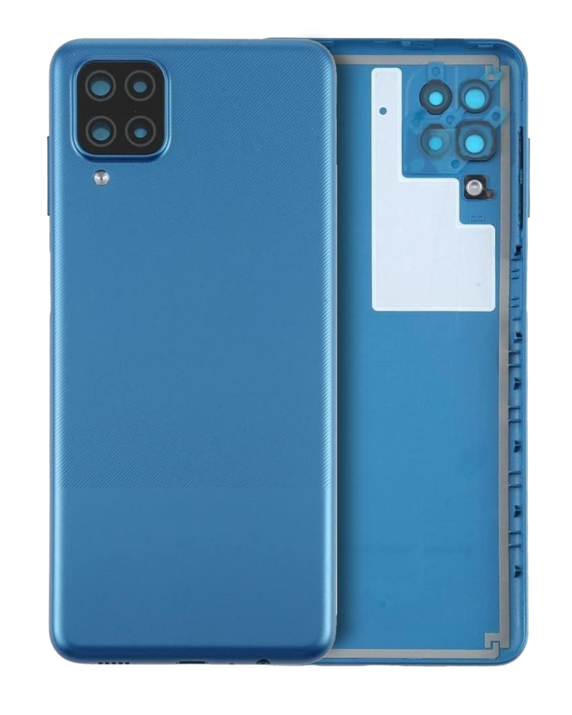 Back Cover Glass With Camera Lens Compatible For Samsung Galaxy A12 Nacho (A127 / 2021) (Service Pack) (Blue)