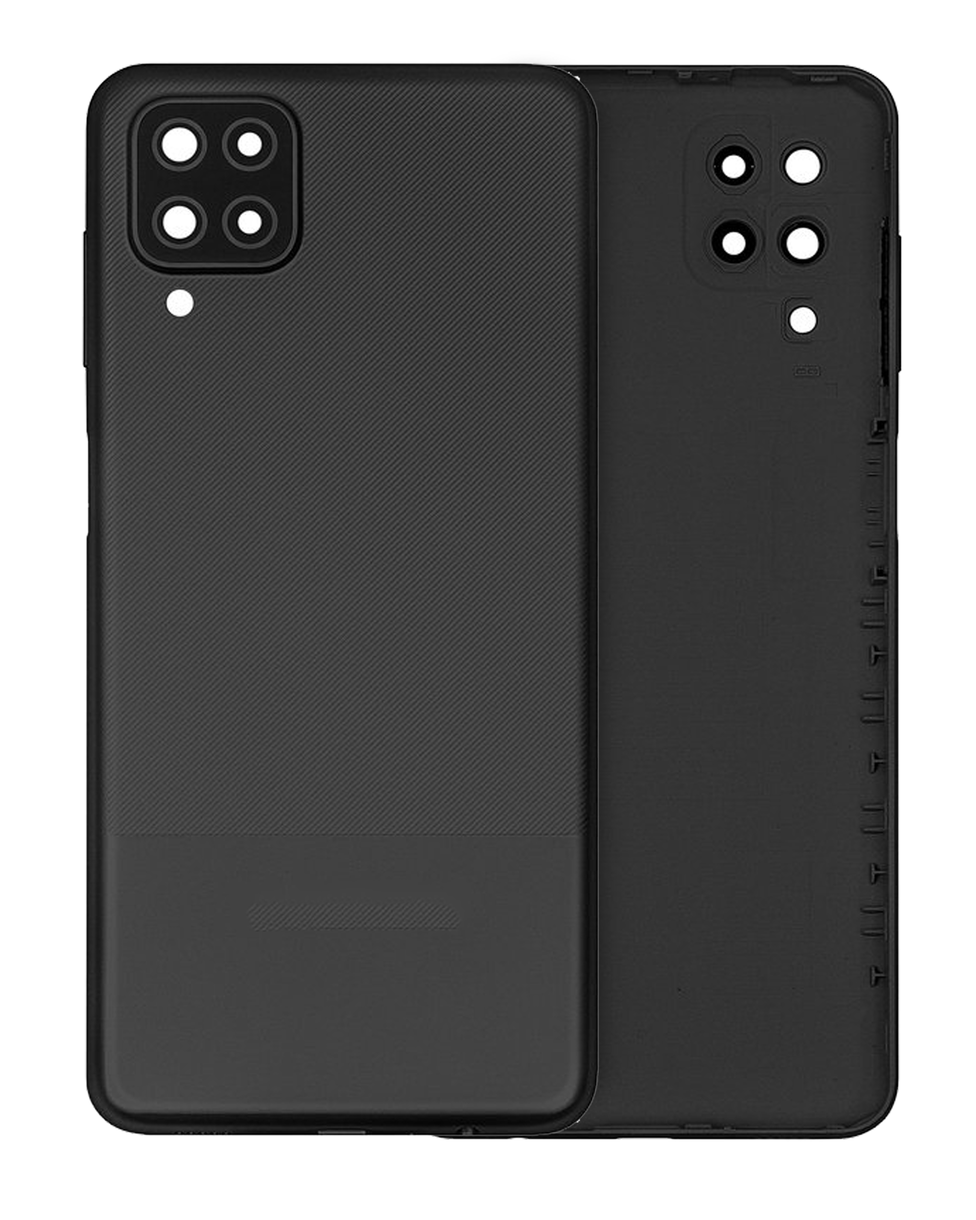 Back Cover Glass With Camera Lens Compatible For Samsung Galaxy A12 Nacho (A127 / 2021) (Service Pack) (Black)