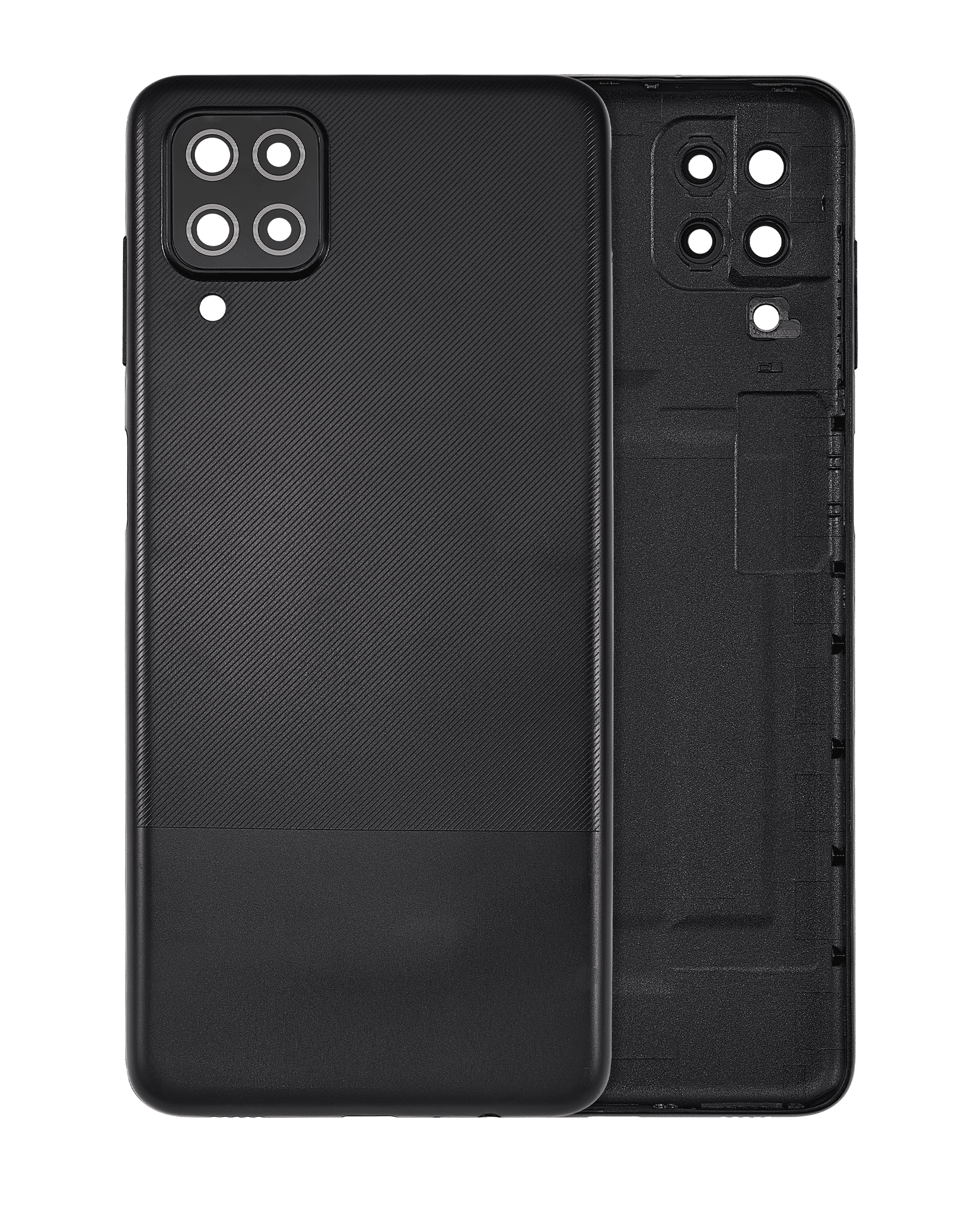 Back Cover Glass With Camera Lens Compatible For Samsung Galaxy A12 (A125 / 2020) (Aftermarket Plus)  (Black)