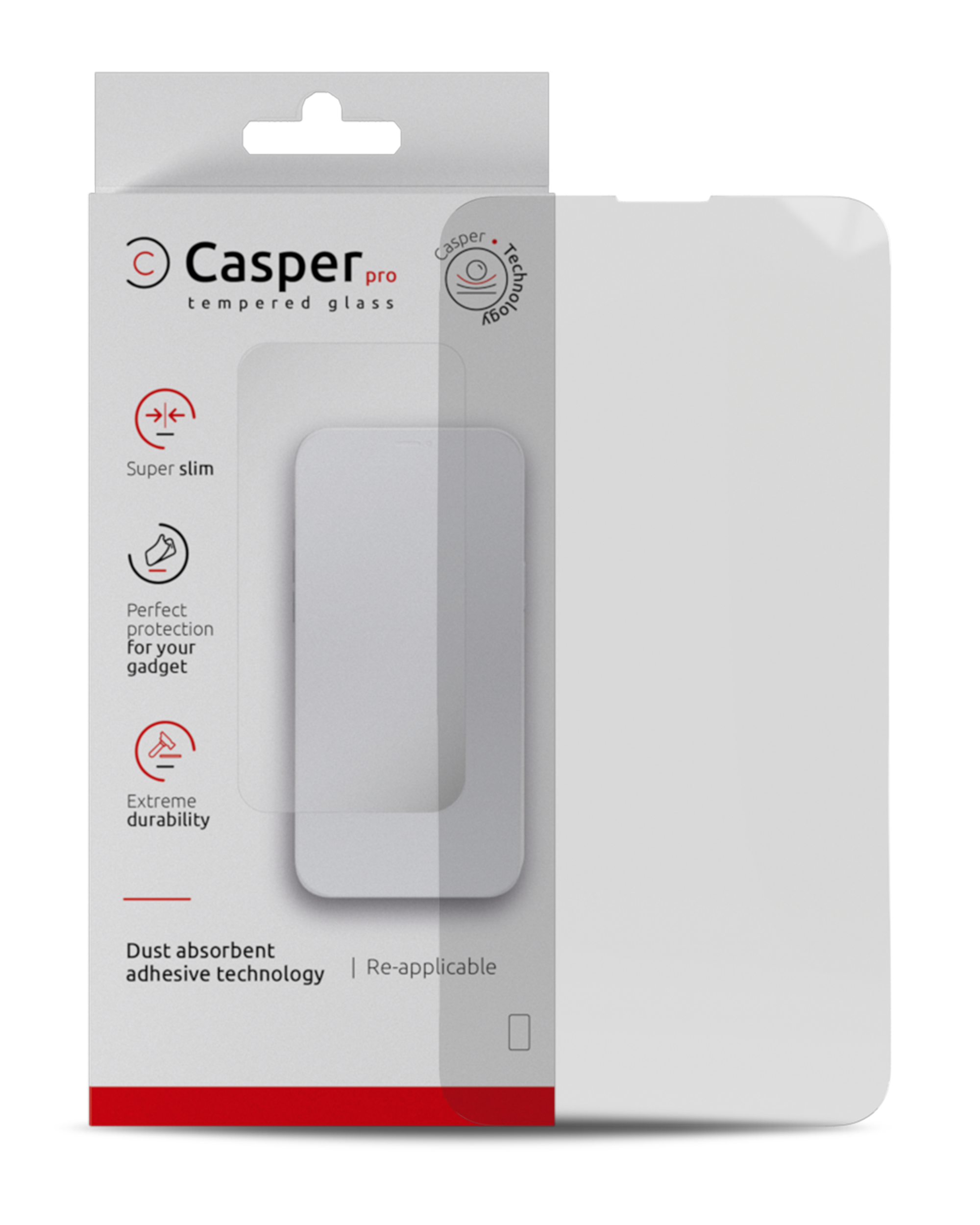 Casper Pro Screen Protector Compatible For Iphone 13 / 13 Pro / 14 / 16E (Retail Pack) (Clear)