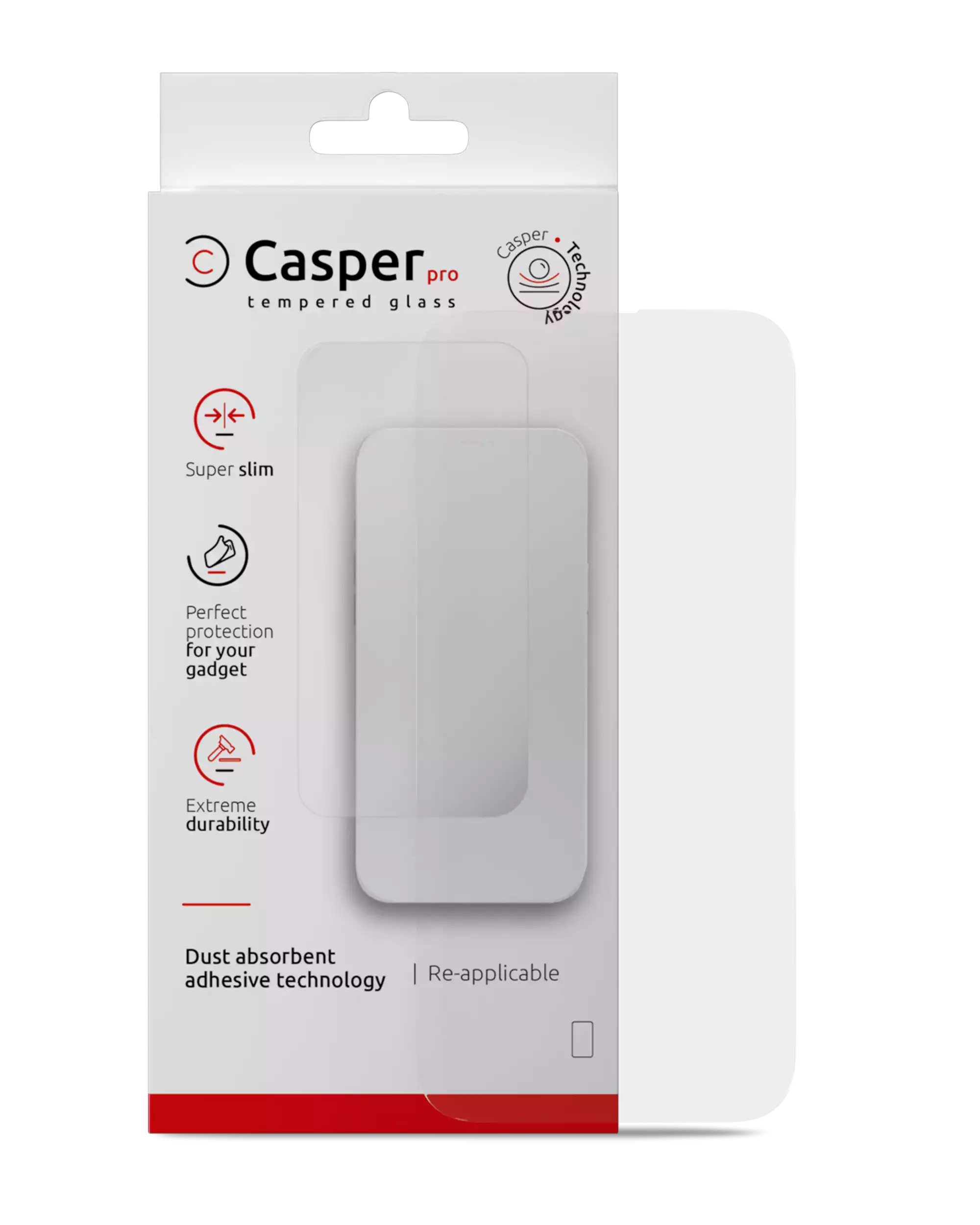 Casper Pro Screen Protector Compatible For Iphone 16 Pro / 17 / 17 Pro (Retail Pack) (Clear)
