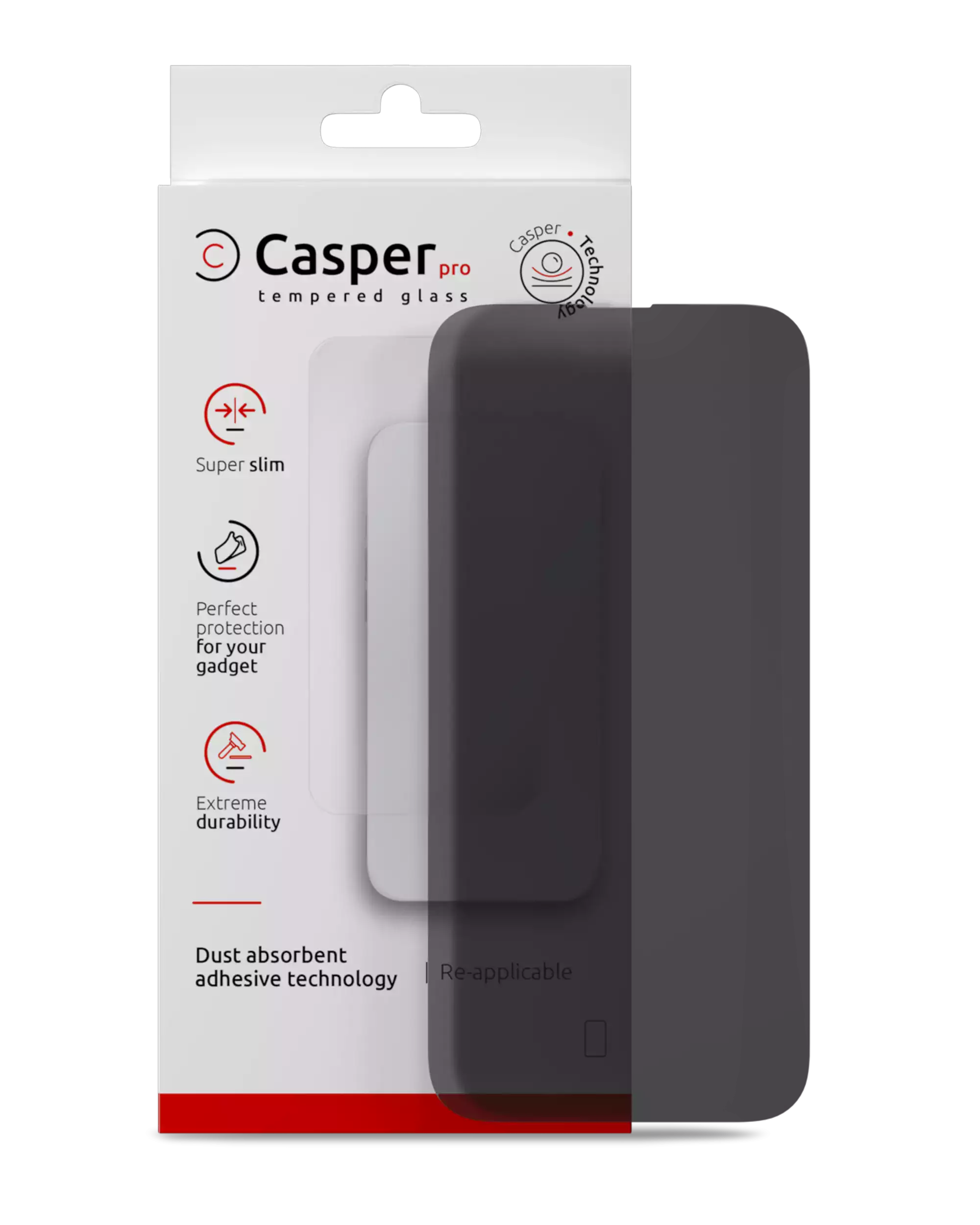 Casper Pro Screen Protector Compatible For Iphone 16 Pro / 17 / 17 Pro (Retail Pack) (Privacy)
