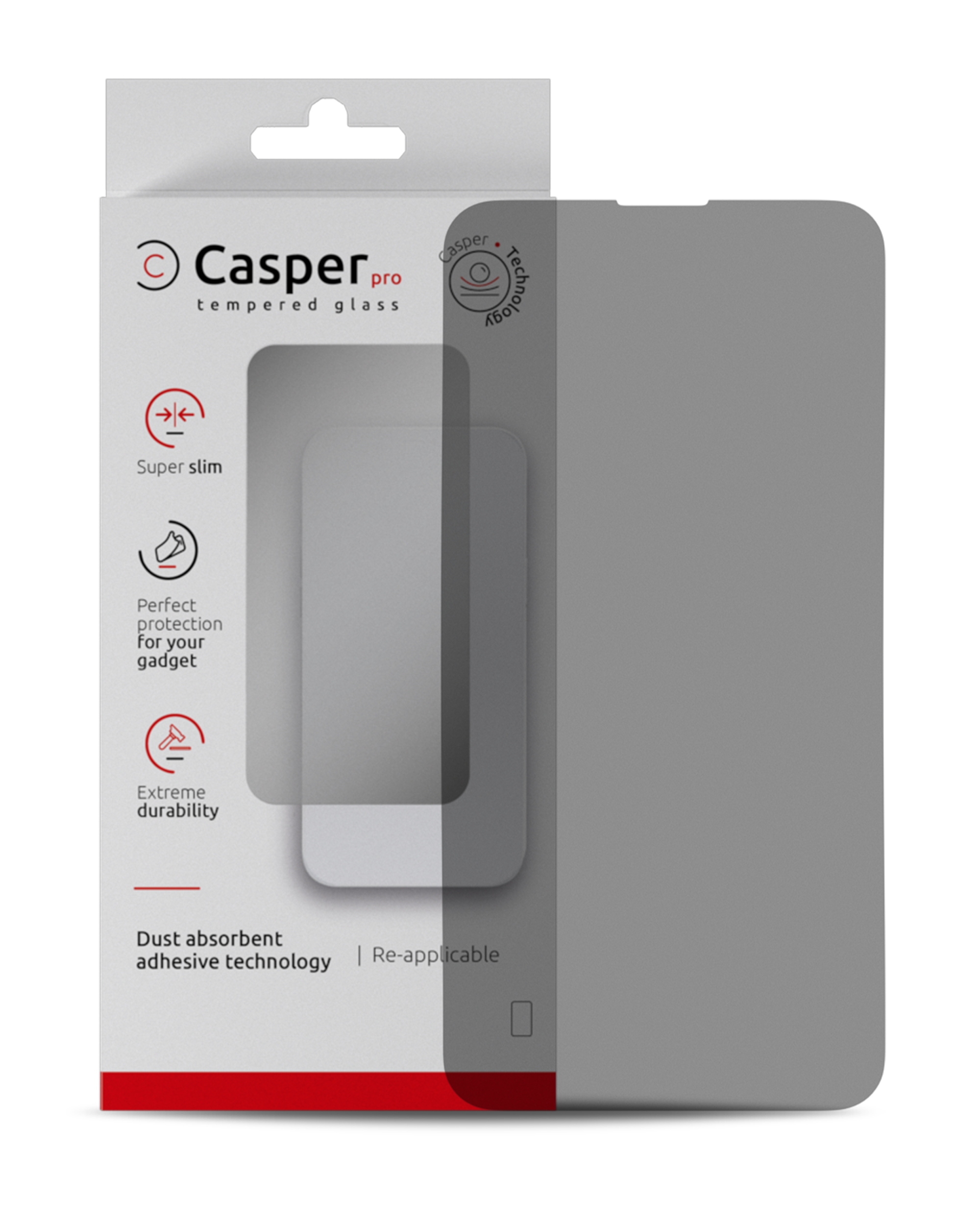 Casper Pro Screen Protector Compatible For Iphone 15 Plus / 16 Plus (Retail Pack) (Privacy)