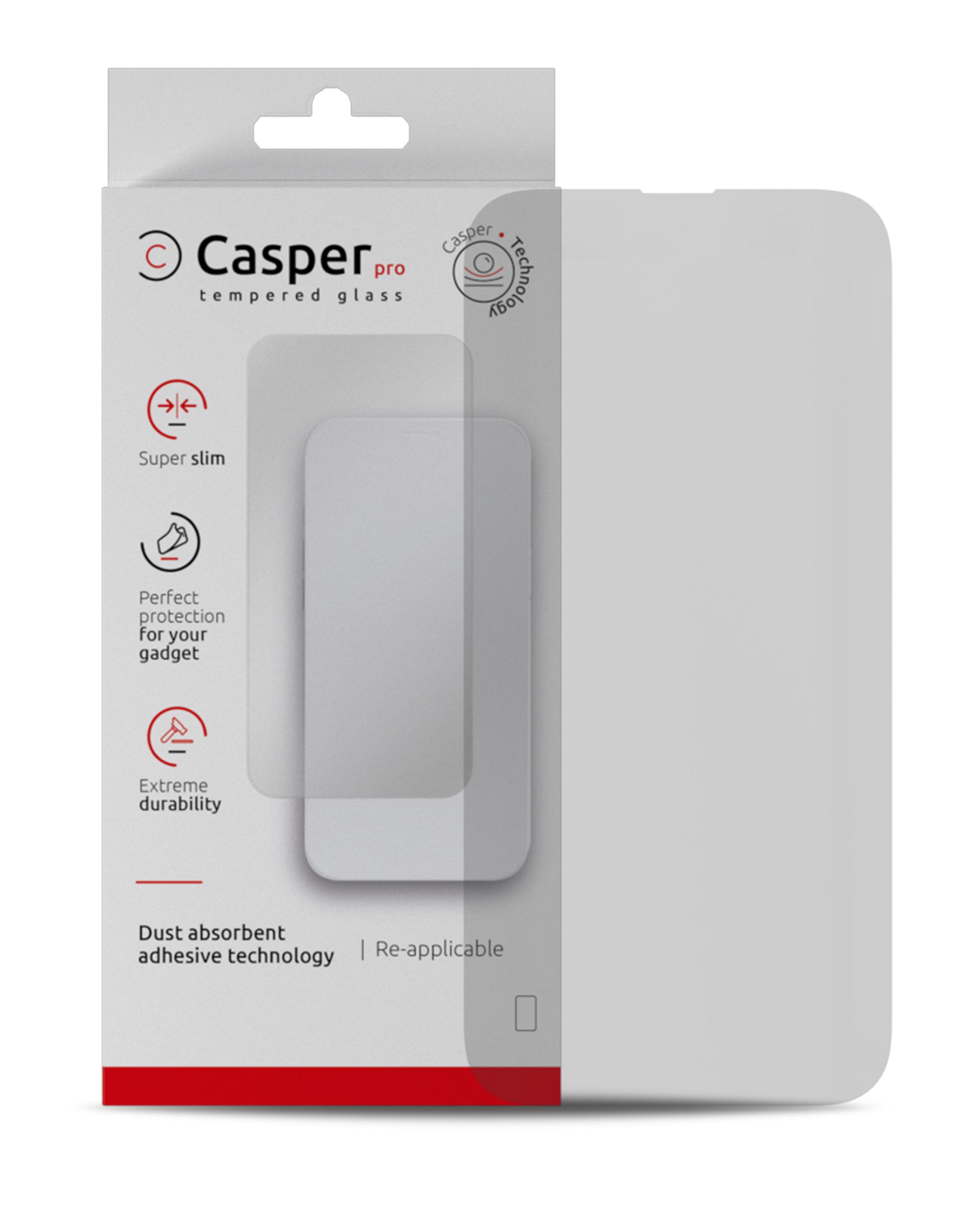 Casper Pro Screen Protector Compatible For Iphone 15 / 16 (Retail Pack) (Matte)