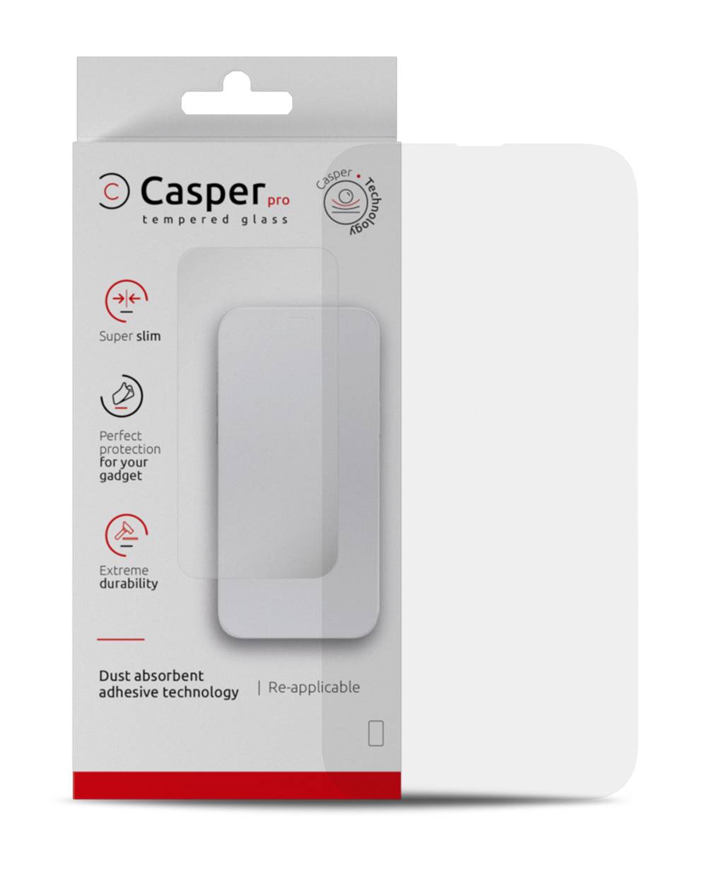 Casper Pro Screen Protector Compatible For Iphone 15 Pro Max (Retail Pack) (Clear)