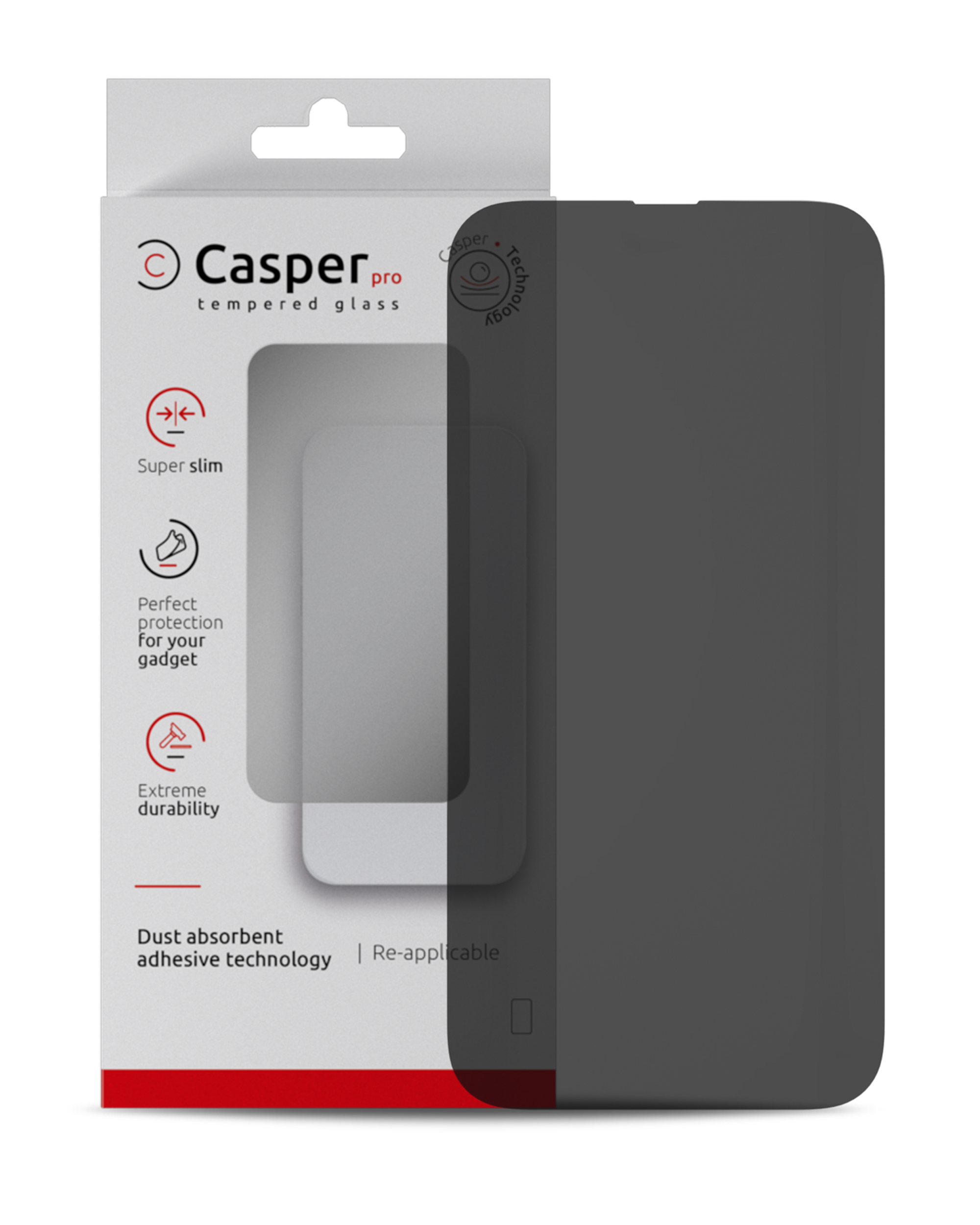 Casper Pro Screen Protector Compatible For Iphone 15 Pro Max (Retail Pack) (Privacy)