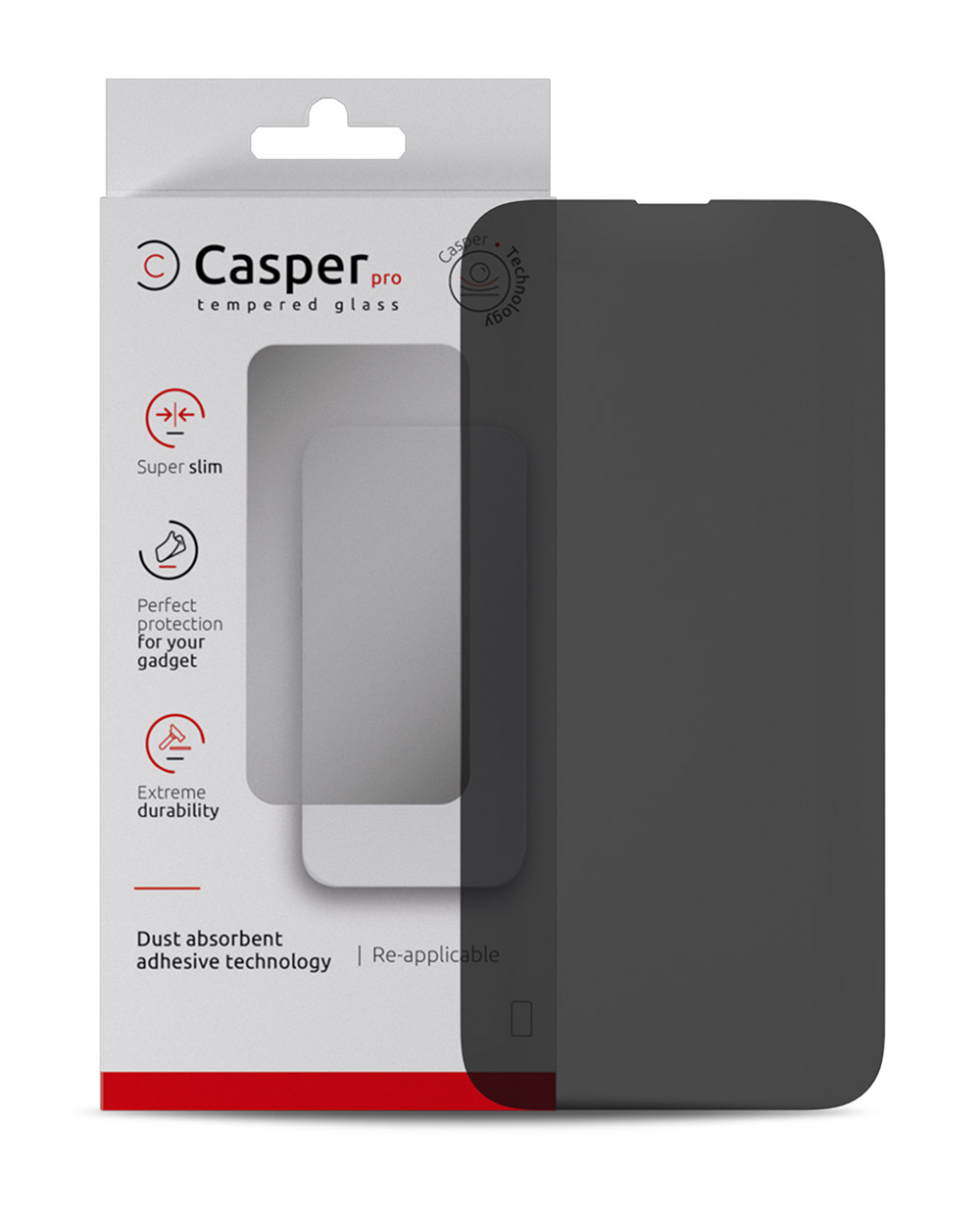 Casper Pro Screen Protector Compatible For Iphone 15 Pro (Retail Pack) (Privacy)