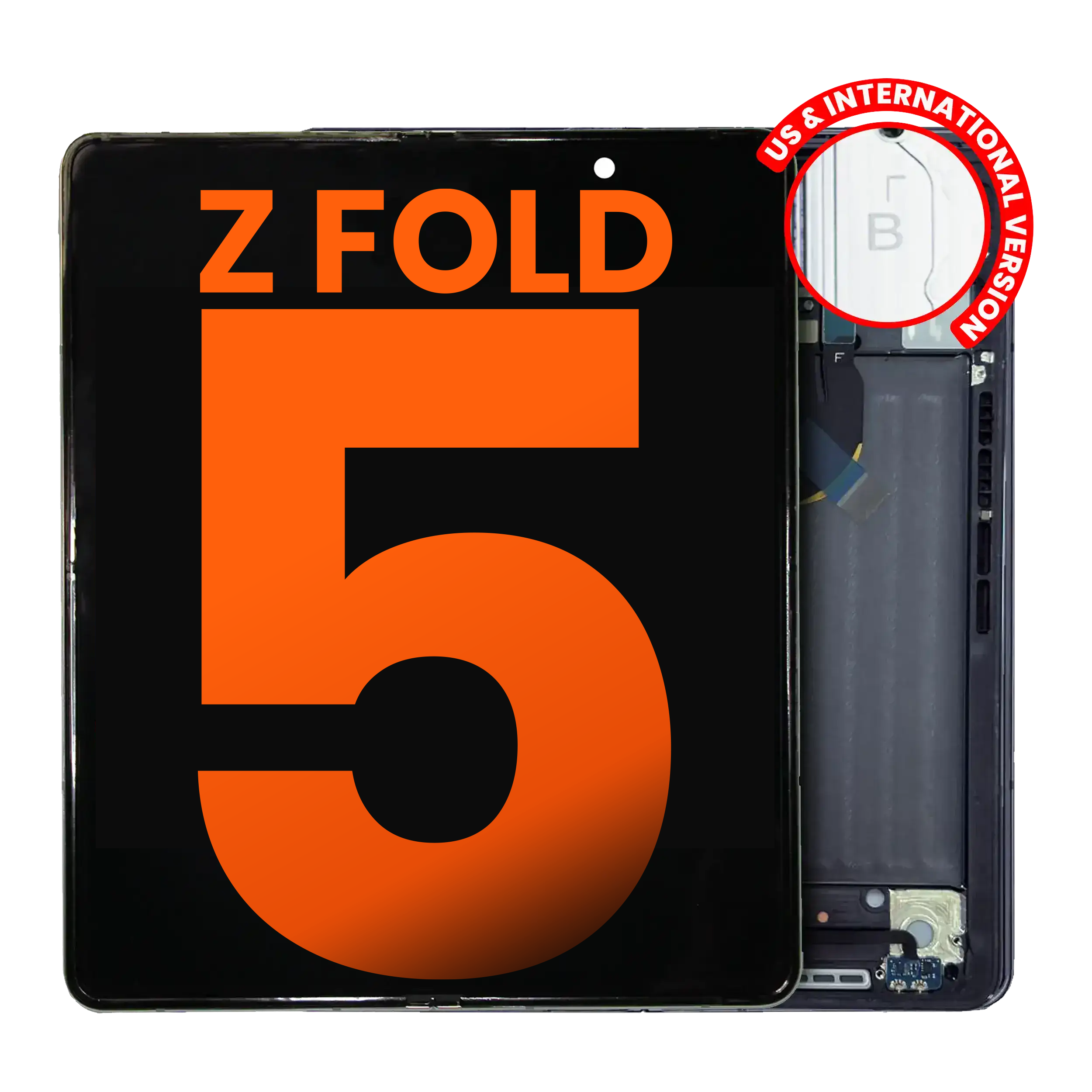 Inner Oled Assembly With Frame Compatible For Samsung Galaxy Z Fold 5 5G  (Us & International) (Blemish: Grade C) (Phantom Black)