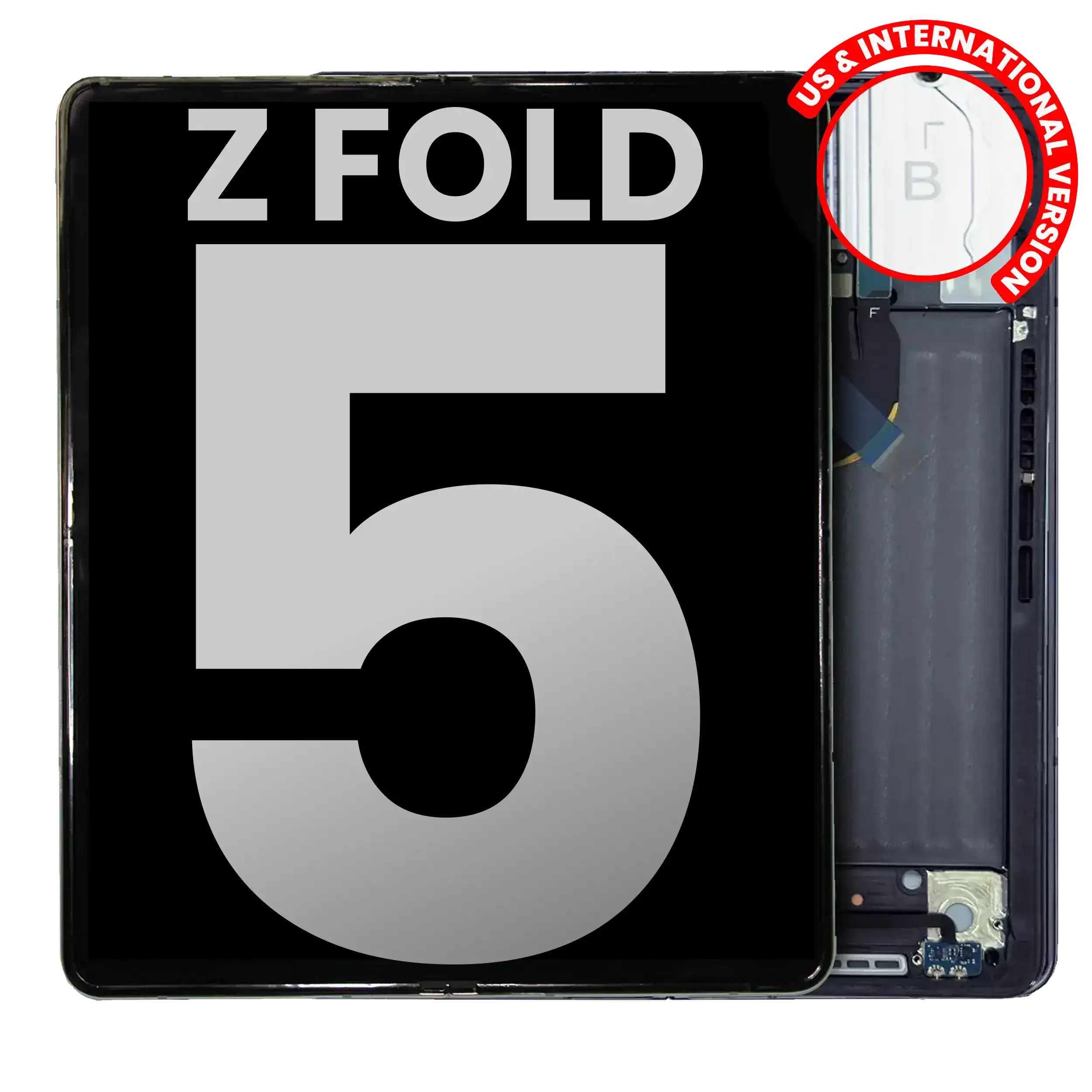 Inner Oled Assembly With Frame Compatible For Samsung Galaxy Z Fold 5 5G (Us & International) (Used  Pull: Grade B/C) (Phantom Black)