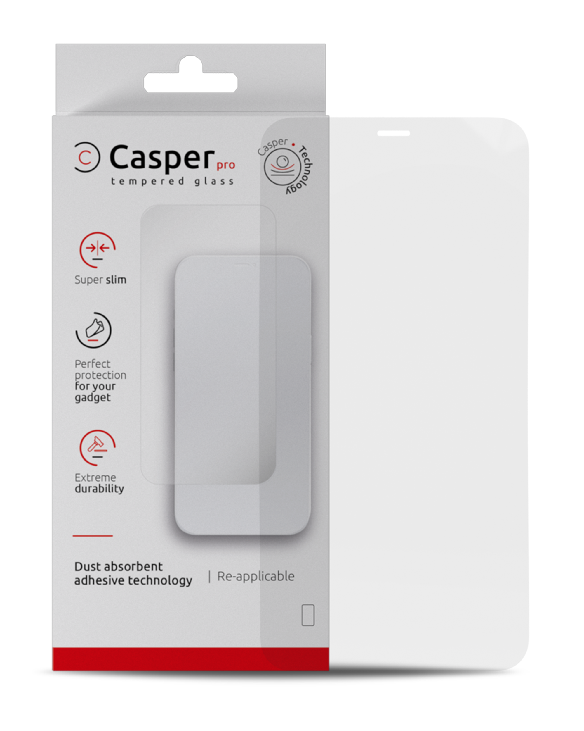 Casper Pro Screen Protector Compatible For Iphone 12 / 12 Pro (Retail Pack) (Case Friendly) (Clear)