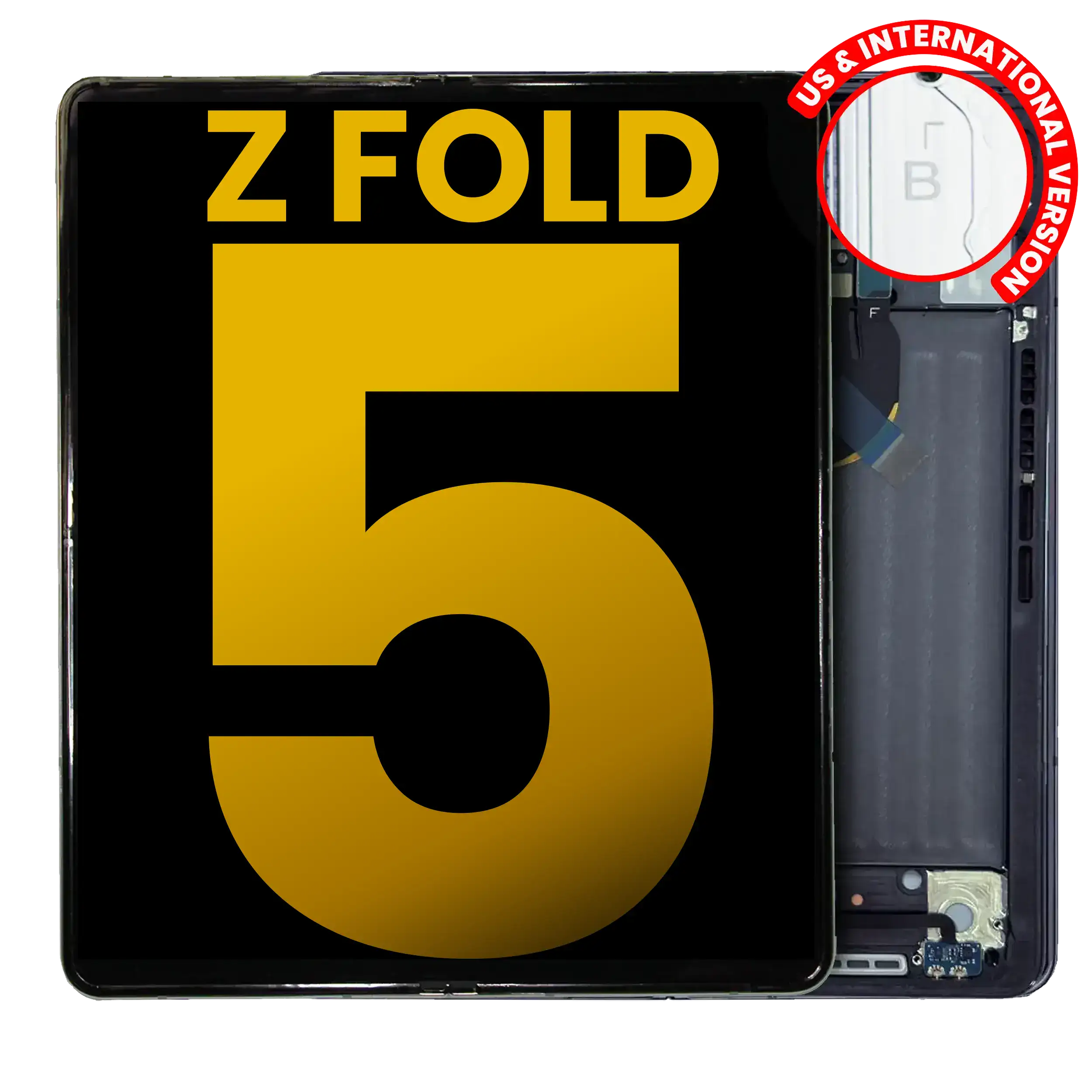 Inner Oled Assembly With Frame Compatible For Samsung Galaxy Z Fold 5 5G (Us & International) (Refurbished) (Phantom Black)