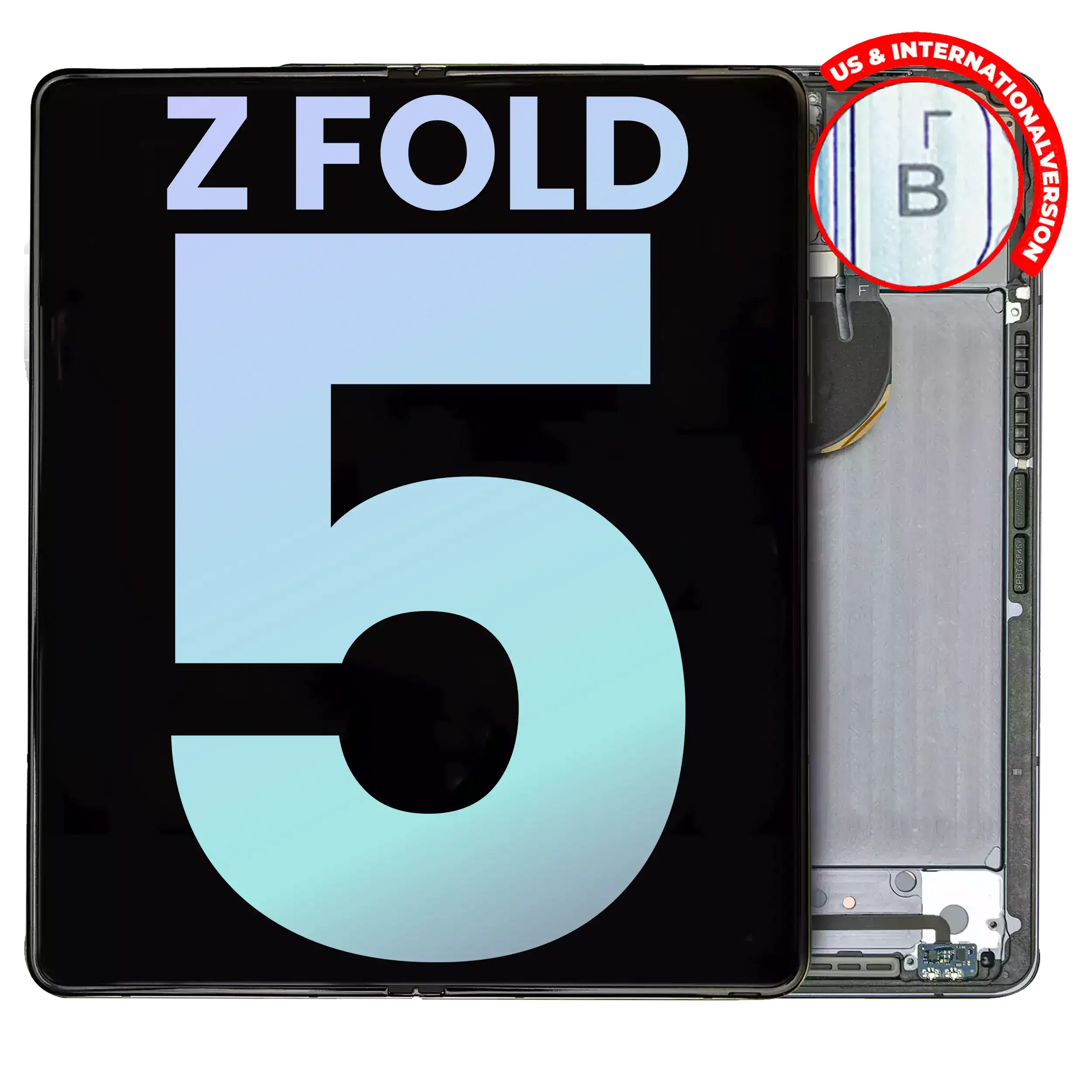 Inner Oled Assembly With Frame Compatible For Samsung Galaxy Z Fold 5 5G (Us & International) (Service Pack) (Gray)