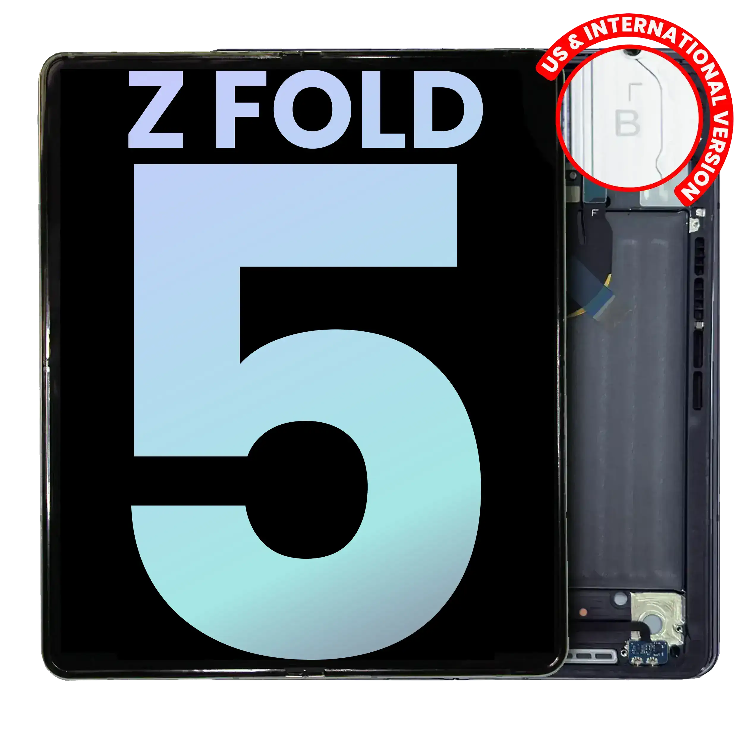 Inner Oled Assembly With Frame Compatible For Samsung Galaxy Z Fold 5 5G (Us & International) (Service Pack) (Phantom Black)