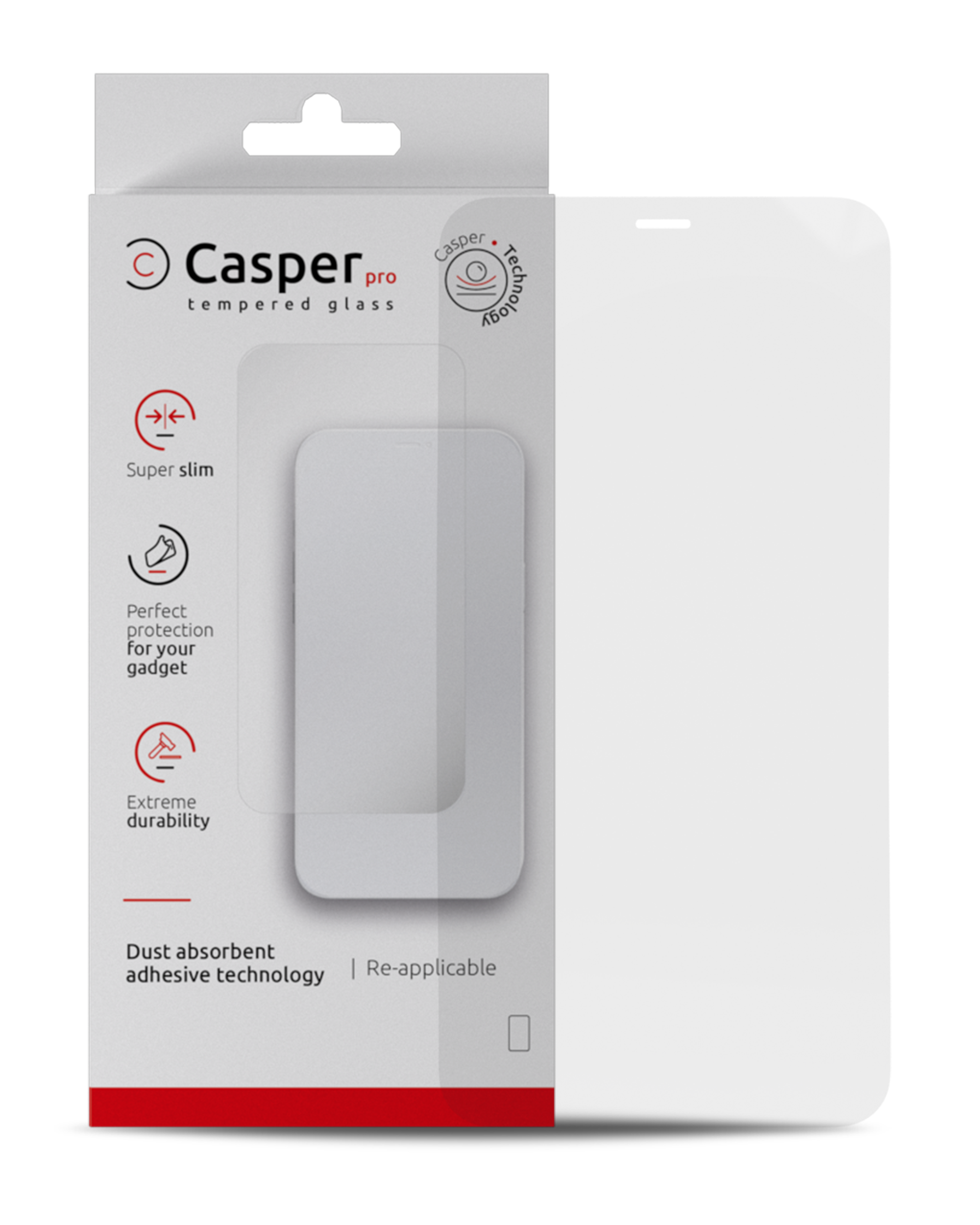 Casper Pro Screen Protector Compatible For Iphone 12 Mini (Case Friendly) (Retail Pack) (Clear)