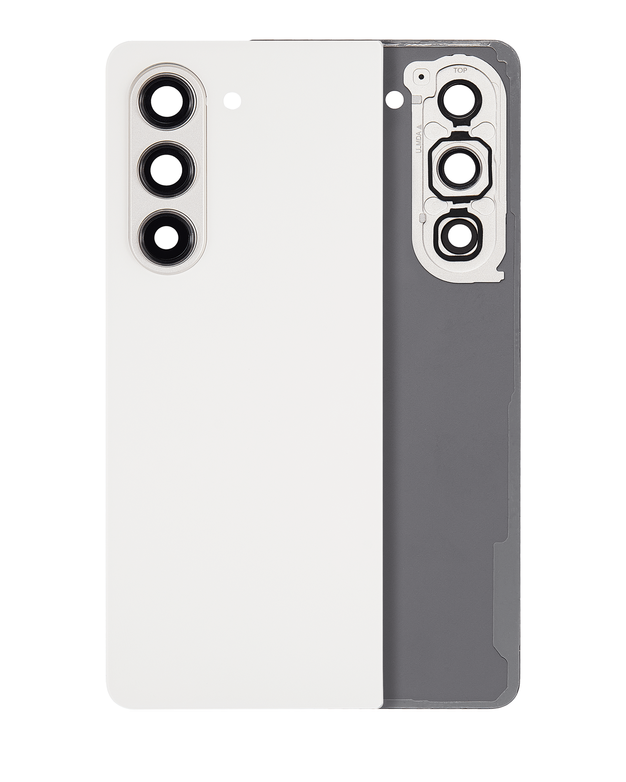Back Cover Glass With Camera Lens Compatible For Samsung Galaxy Z Fold 5 (Service Pack) (Cream)