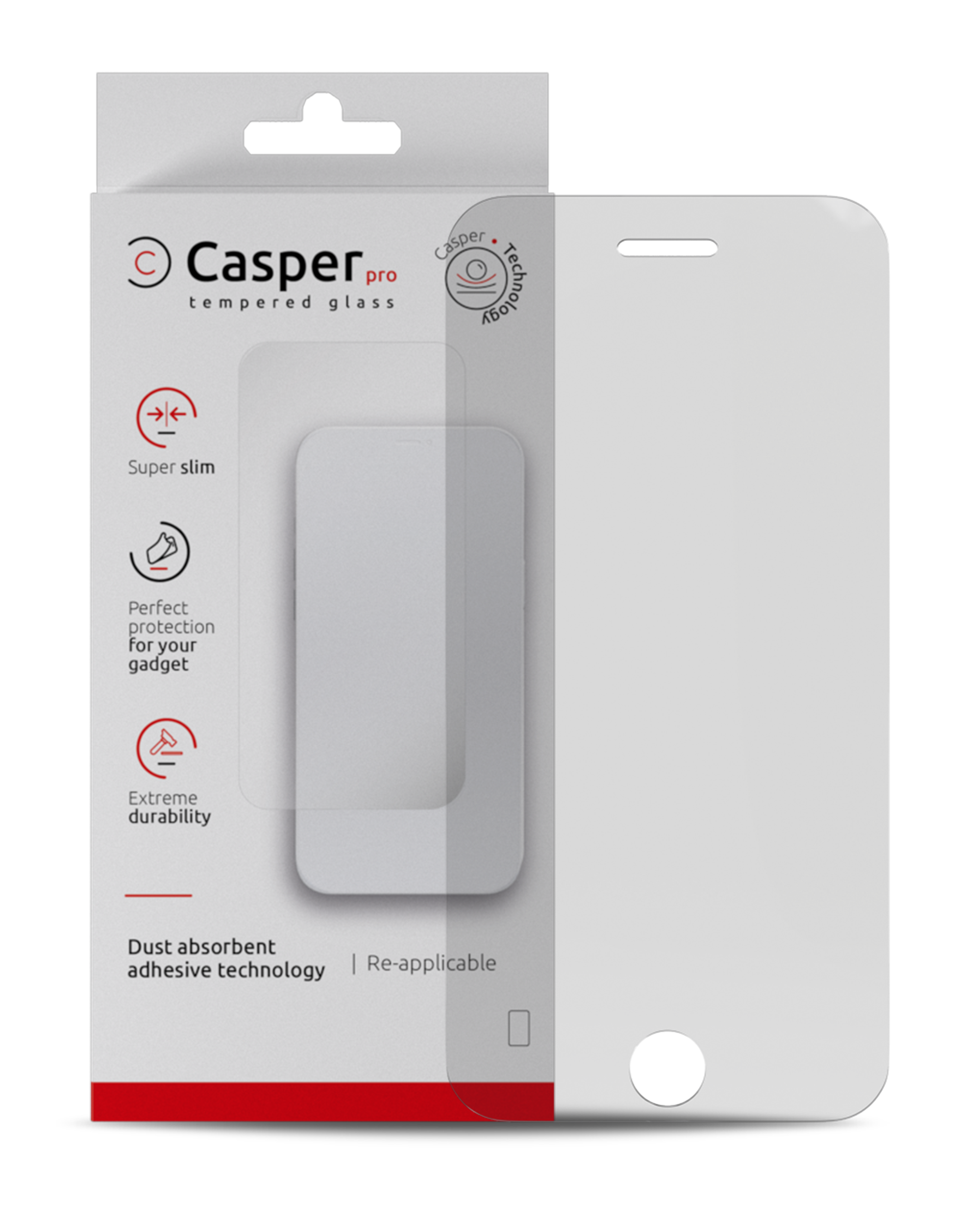 Casper Pro Screen Protector Compatible For Iphone 6 Plus / 6S Plus / 7 Plus / 8 Plus (Retail Pack) (Clear)