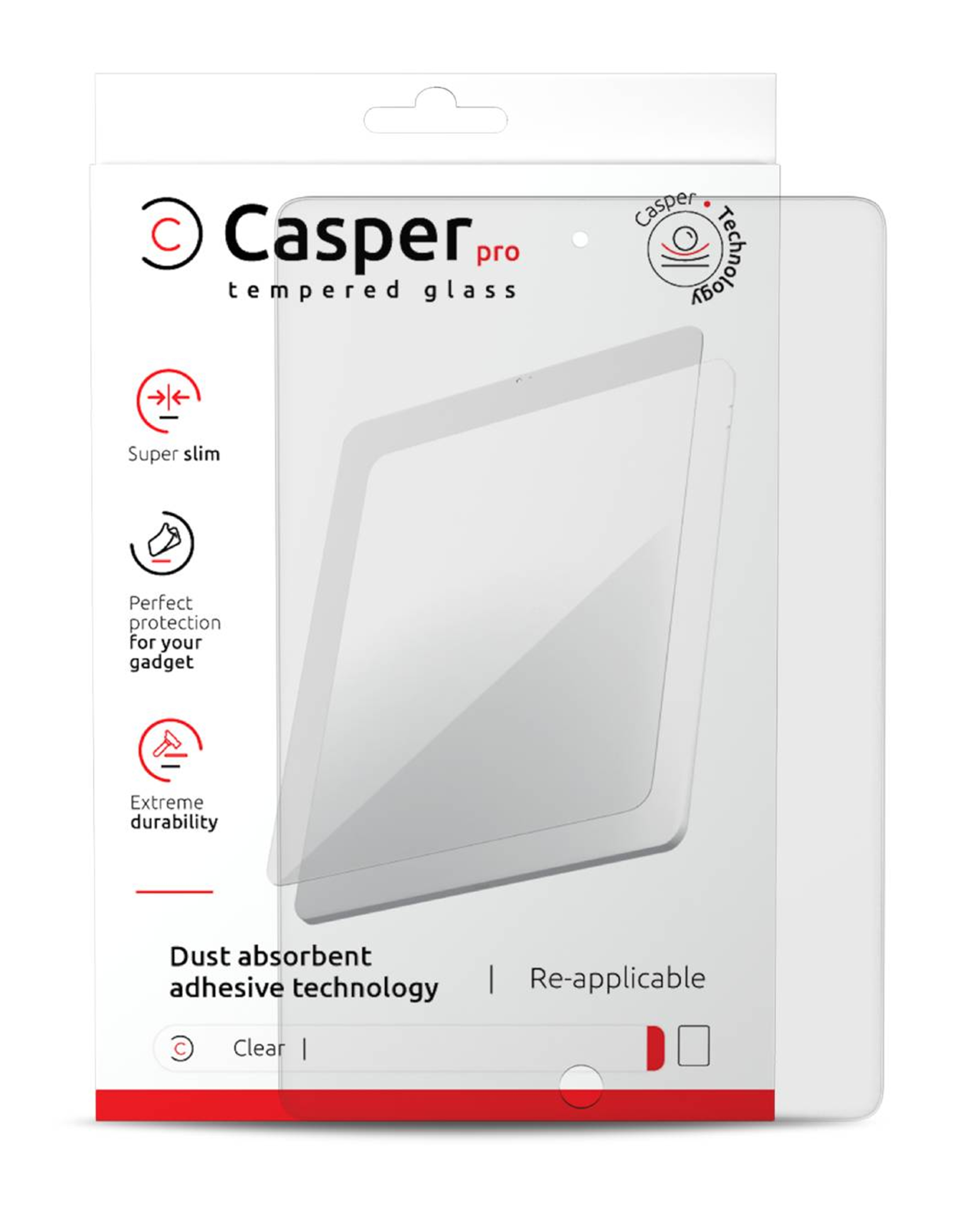 Casper Pro Screen Protector For Ipad Pro 12.9 (2018-2022) - Clear Retail Pack