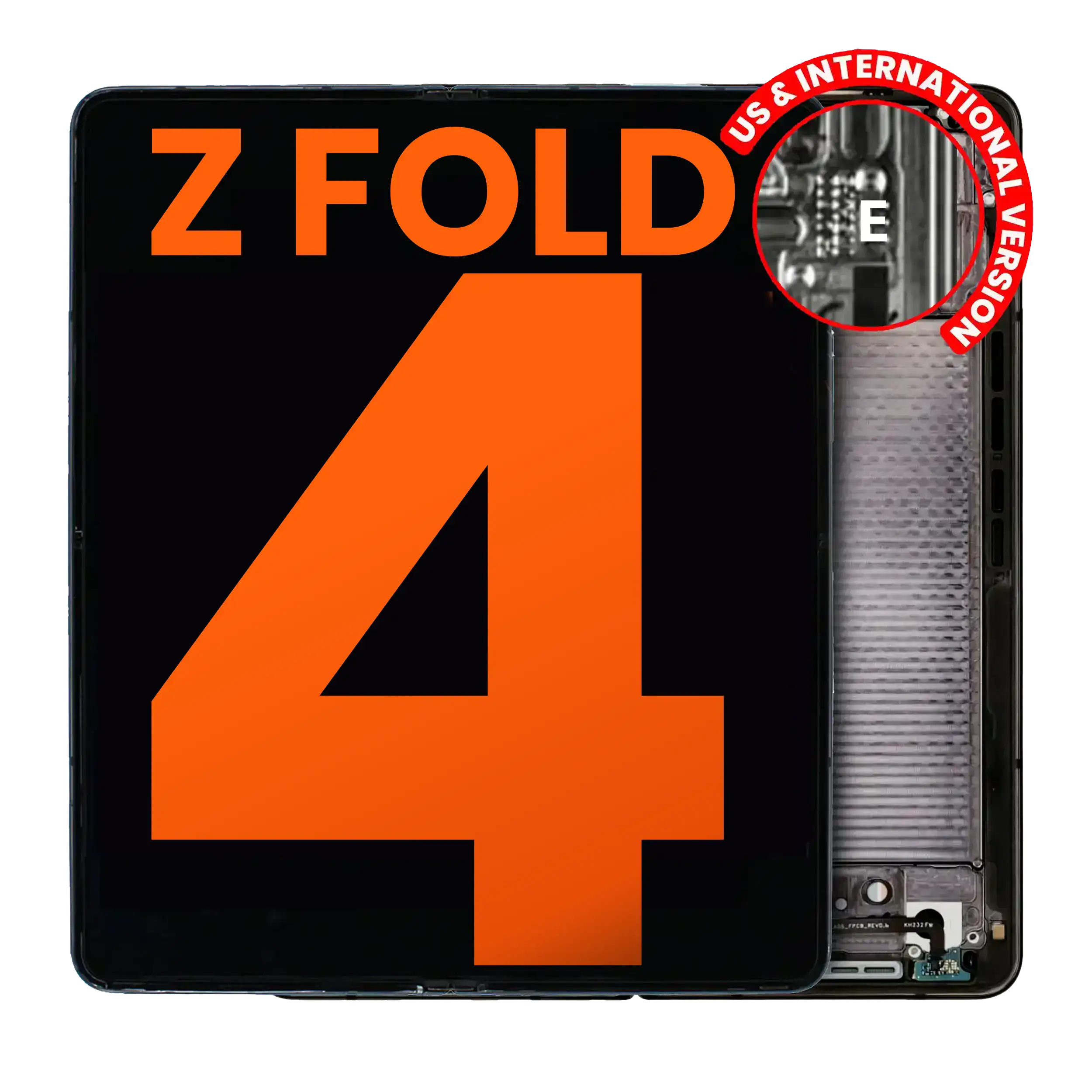 Inner Oled Assembly With Frame Compatible For Samsung Galaxy Z Fold 4 5G (Us & International) (Blemish: Grade D) (Phantom Black)