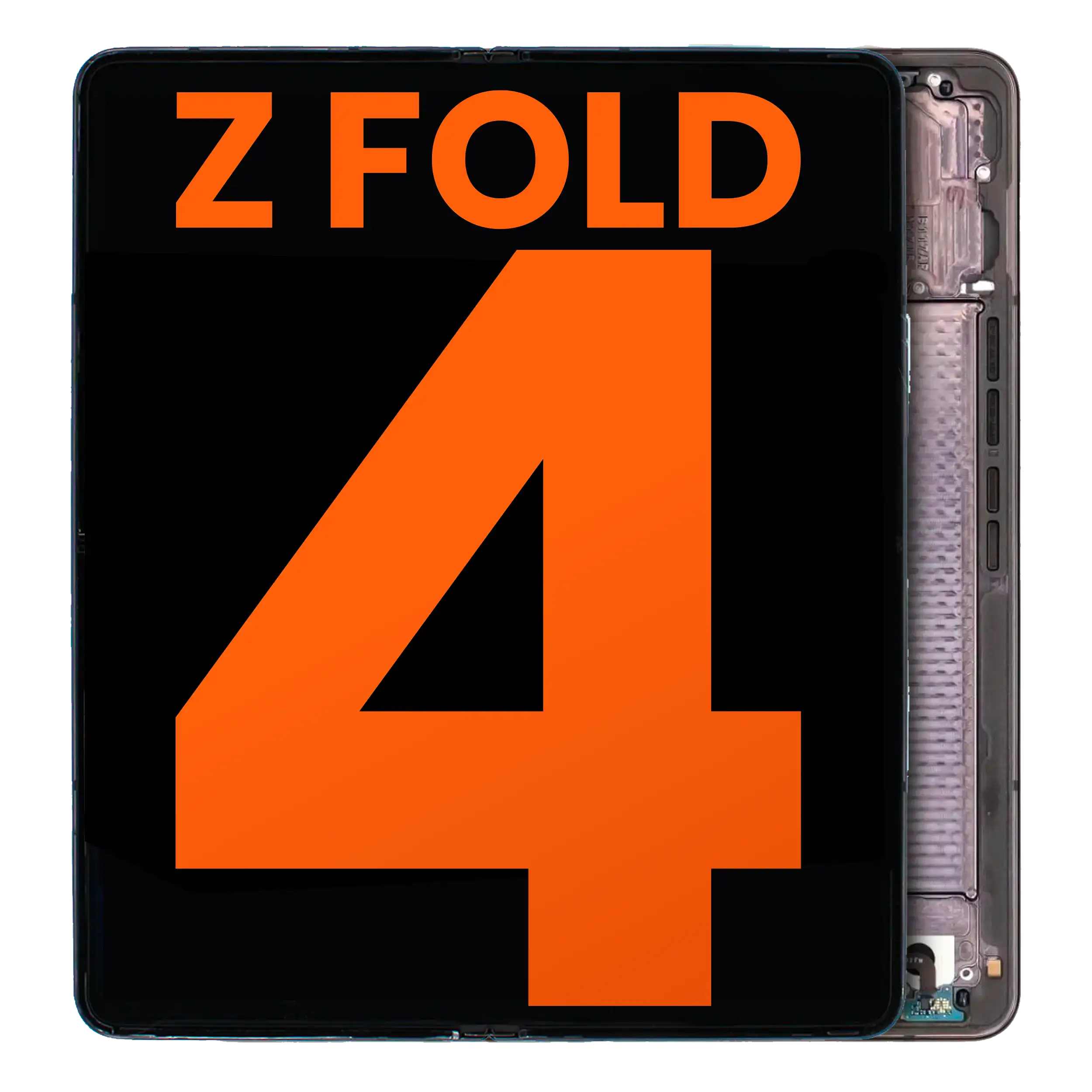 Inner Oled Assembly With Frame Compatible For Samsung Galaxy Z Fold 4 5G (Us & International) (Blemish: Grade C) (Phantom Black)