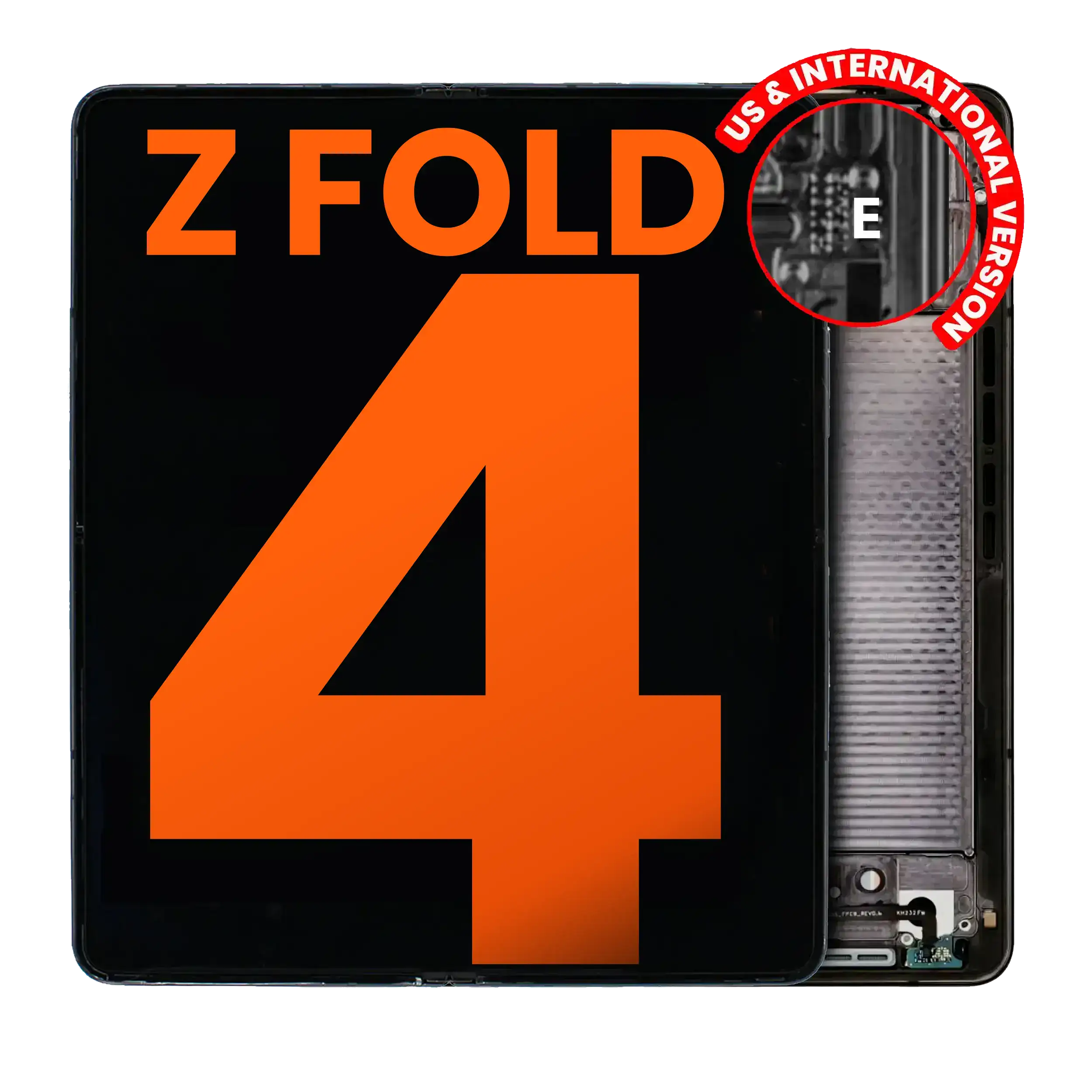Inner Oled Assembly With Frame Compatible For Samsung Galaxy Z Fold 4 5G (Us & International) (Blemish: Grade B) (Phantom Black)