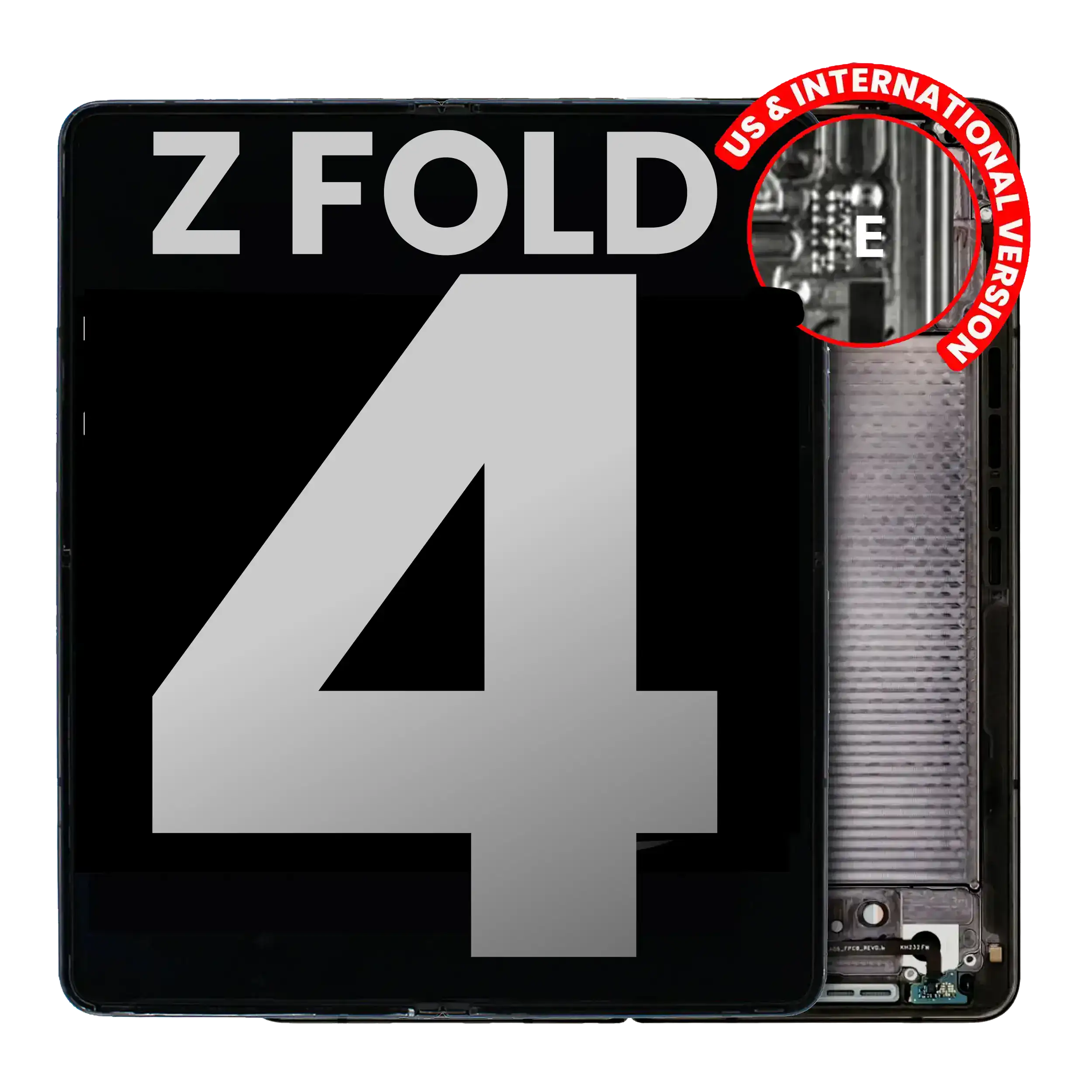 Inner Oled Assembly With Frame Compatible For Samsung Galaxy Z Fold 4 5G (Us & International) (Used Pull: Grade B/C) (Phantom Black)