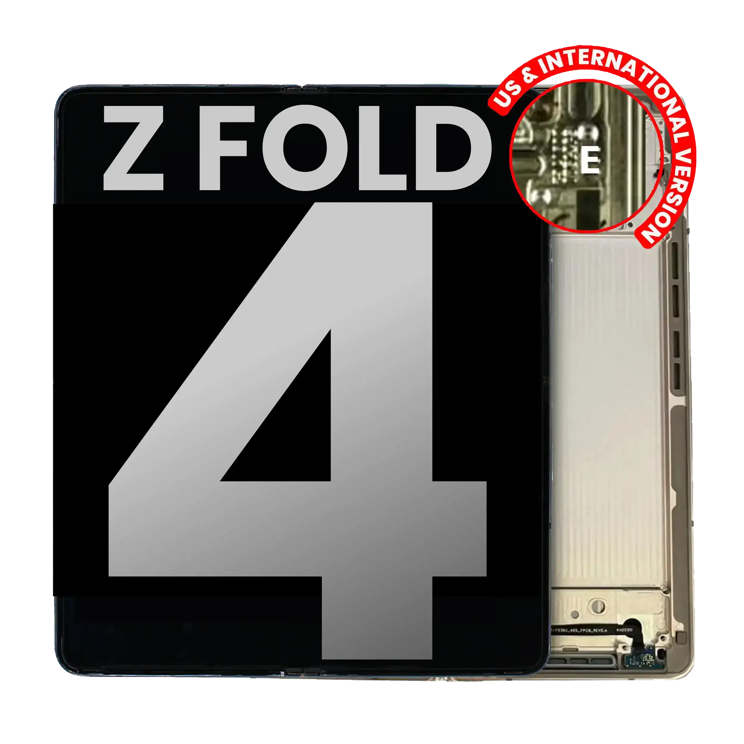 Inner Oled Assembly With Frame Compatible For Samsung Galaxy Z Fold 4 5G (Us & International) (Used Pull: Grade B/C) (Beige)