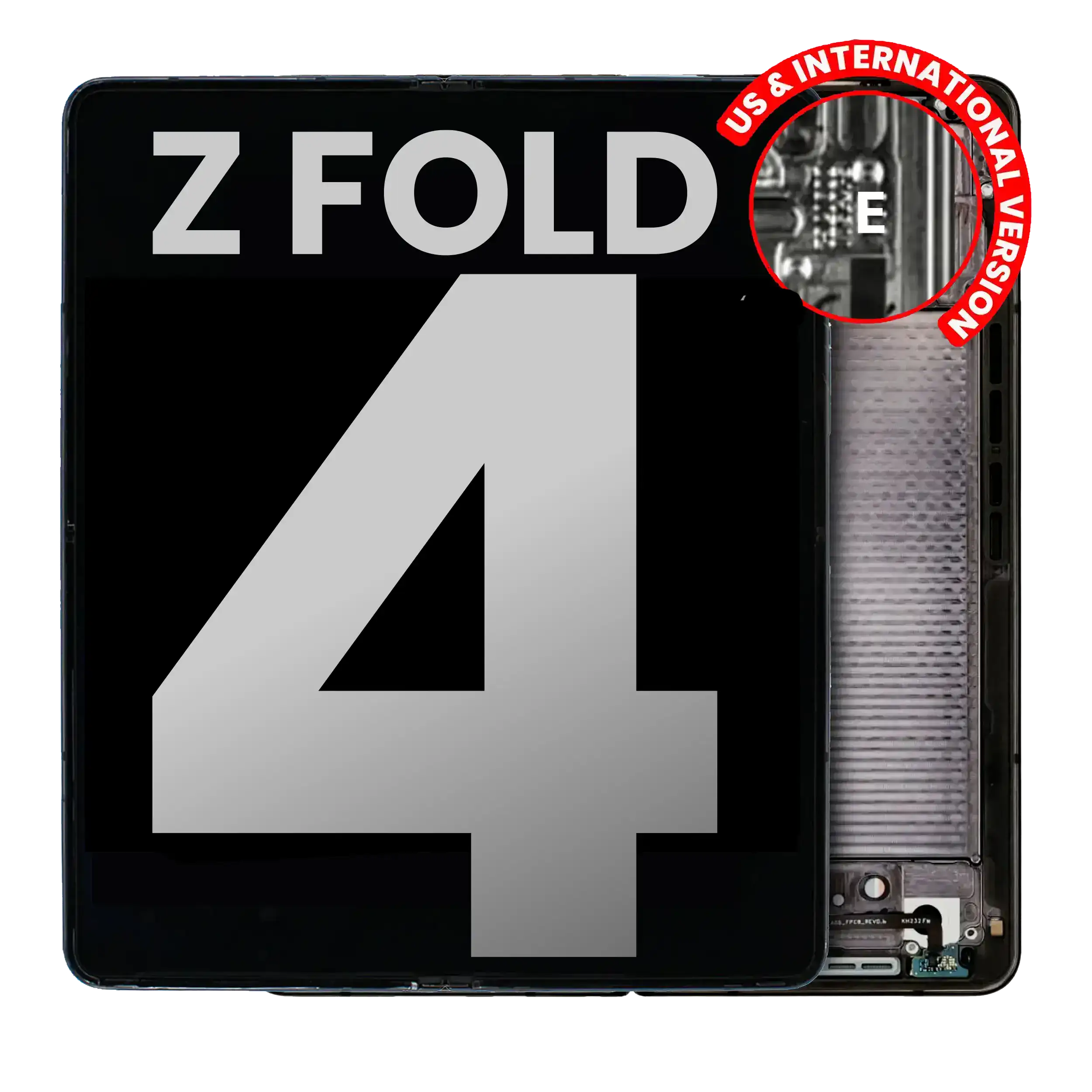 Inner Oled Assembly With Frame Compatible For Samsung Galaxy Z Fold 4 5G (Us & International) (Used Pull: Grade A) (Phantom Black)