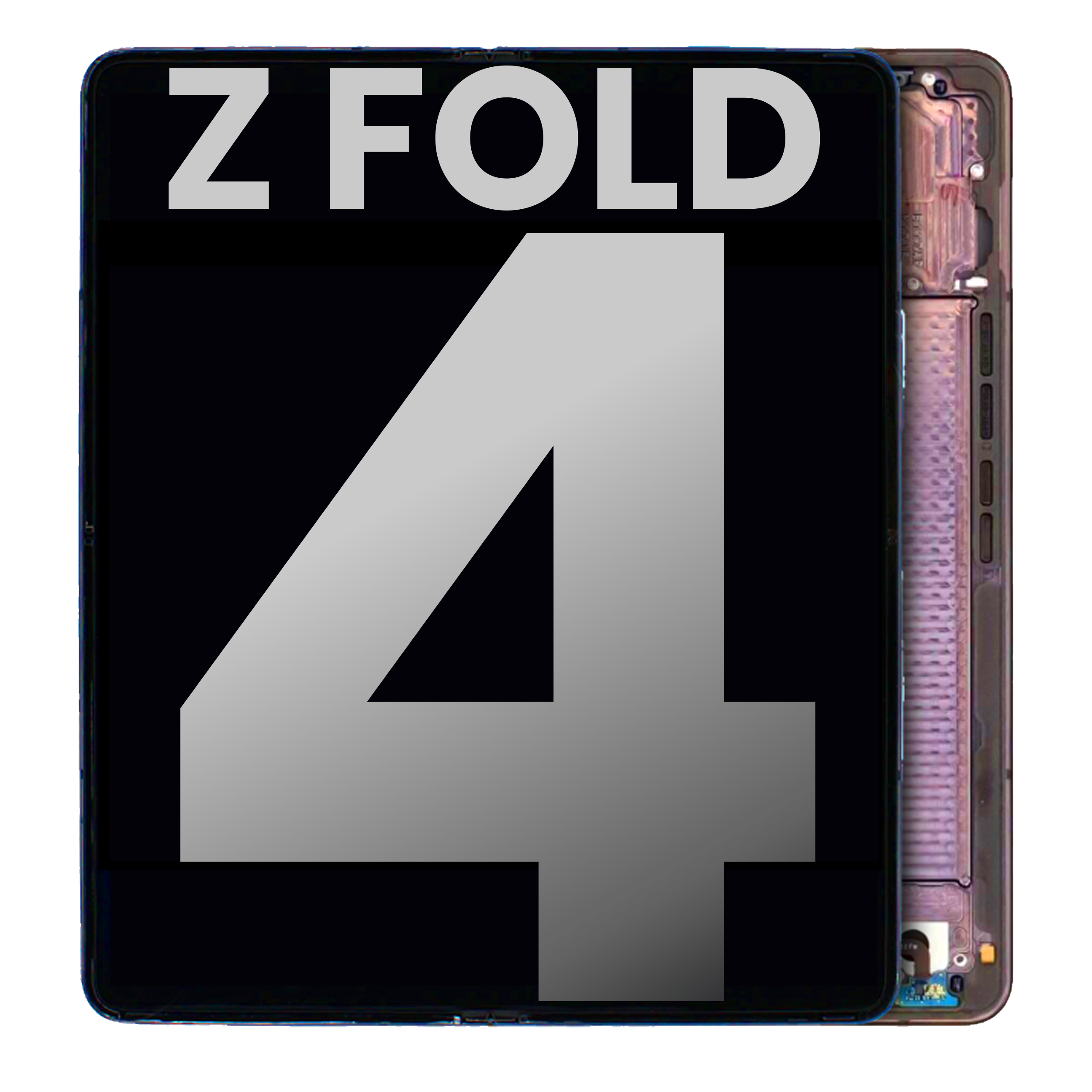 Inner Oled Assembly With Frame Compatible For Samsung Galaxy Z Fold 4 5G (Us & International) (Used Pull: Grade A) (Burgundy)