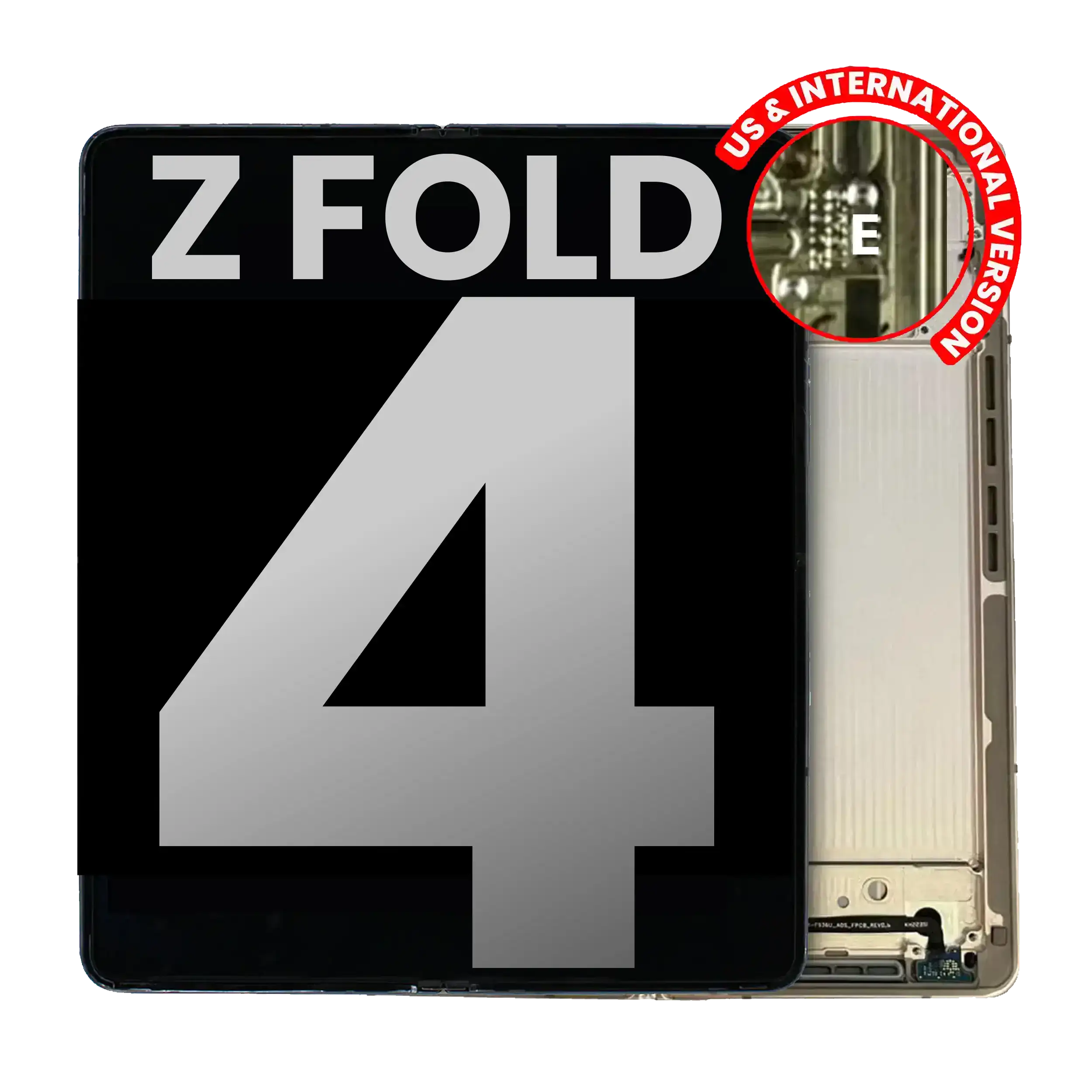 Inner Oled Assembly With Frame Compatible For Samsung Galaxy Z Fold 4 5G (Us & International) (Used Pull: Grade A) (Beige)