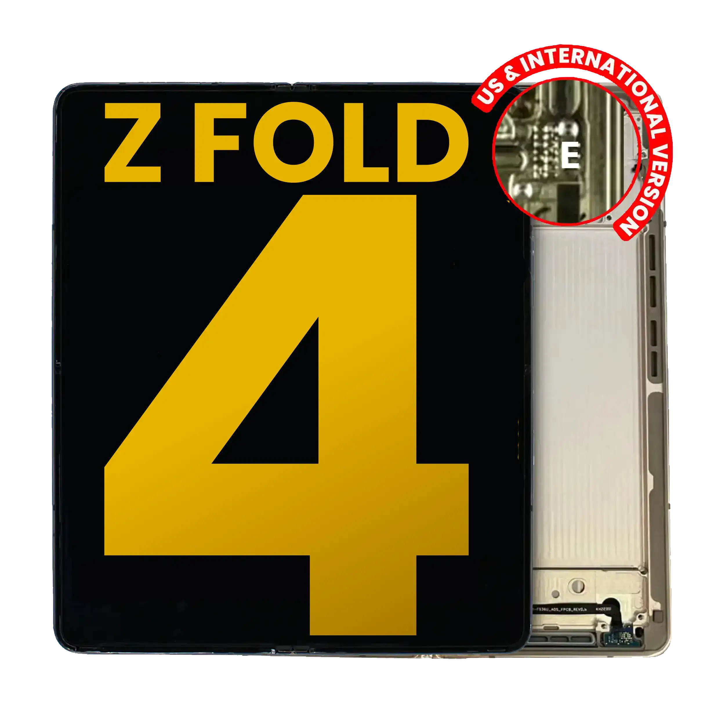 Inner Oled Assembly With Frame Compatible For Samsung Galaxy Z Fold 4 5G (Us & International) (Refurbished) (Beige)