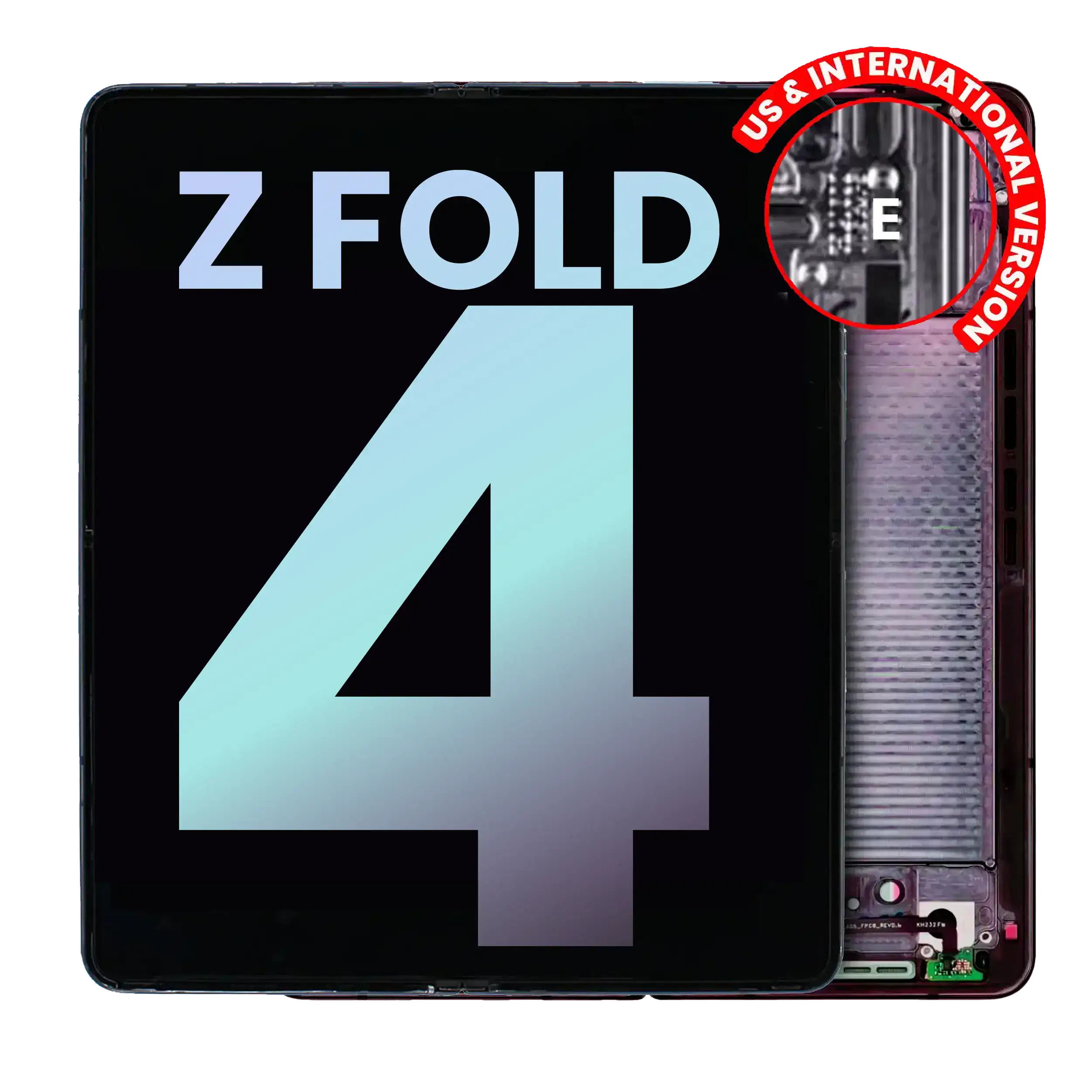 Inner Oled Assembly With Frame Compatible For Samsung Galaxy Z Fold 4 5G (Us & International) (Service Pack) (Burgundy)