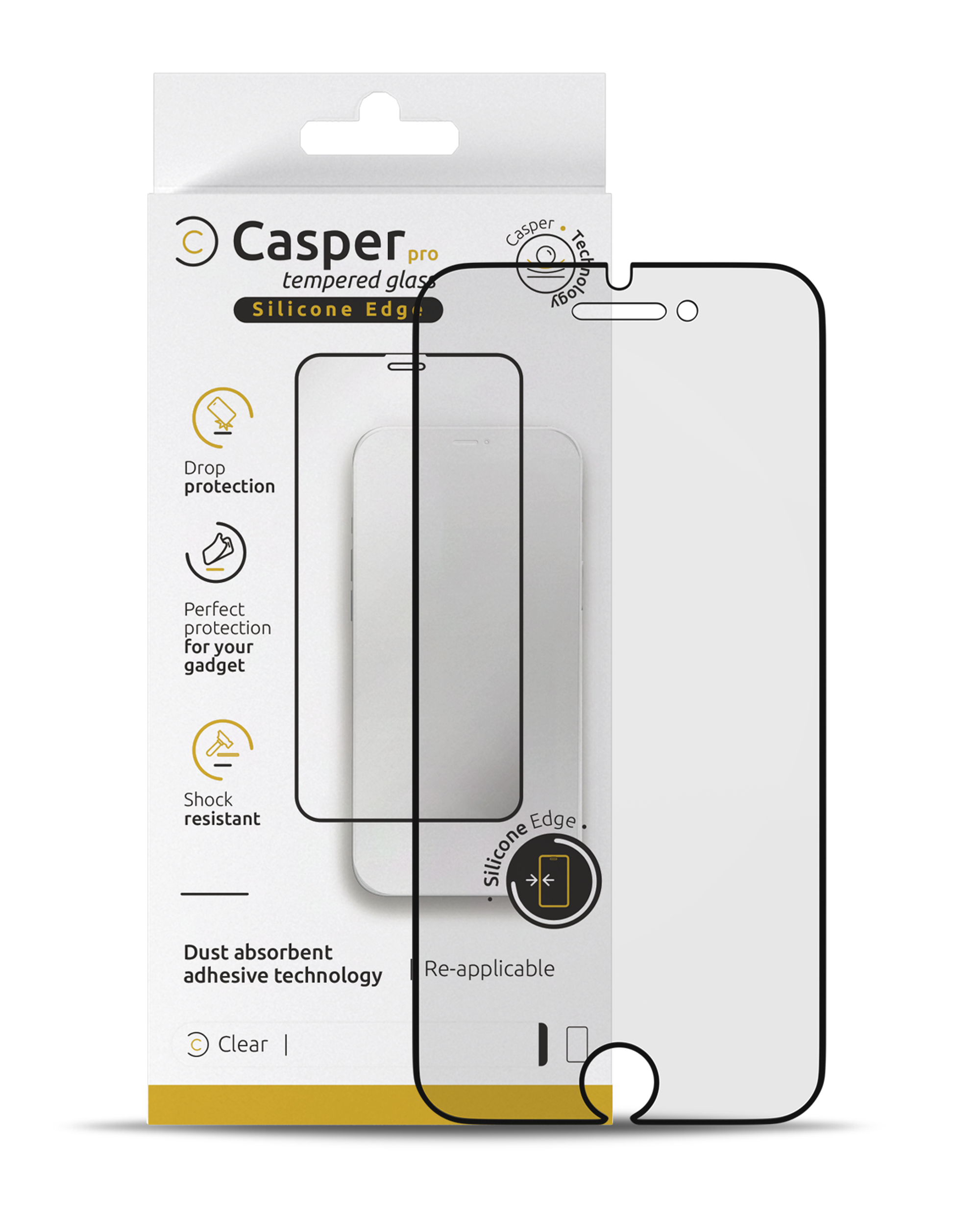 Casper Pro Silicone Screen Protector Compatible For Iphone 6 Plus / 6S Plus / 7 Plus / 8 Plus (Retail Pack) (Clear)