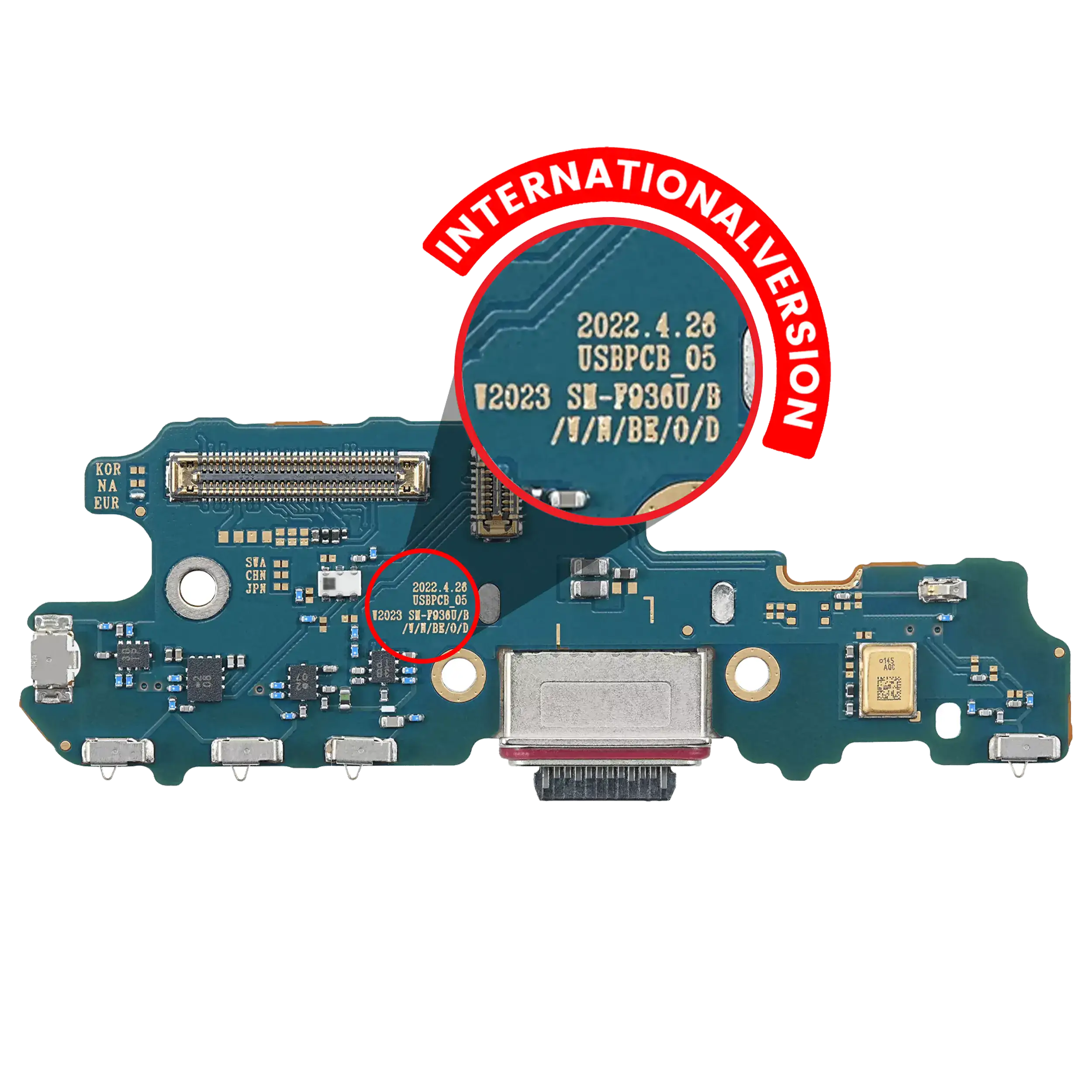 Charging Port Board Compatible For Samsung Galaxy Z Fold 4 (F936B) (International Version) (Premium)