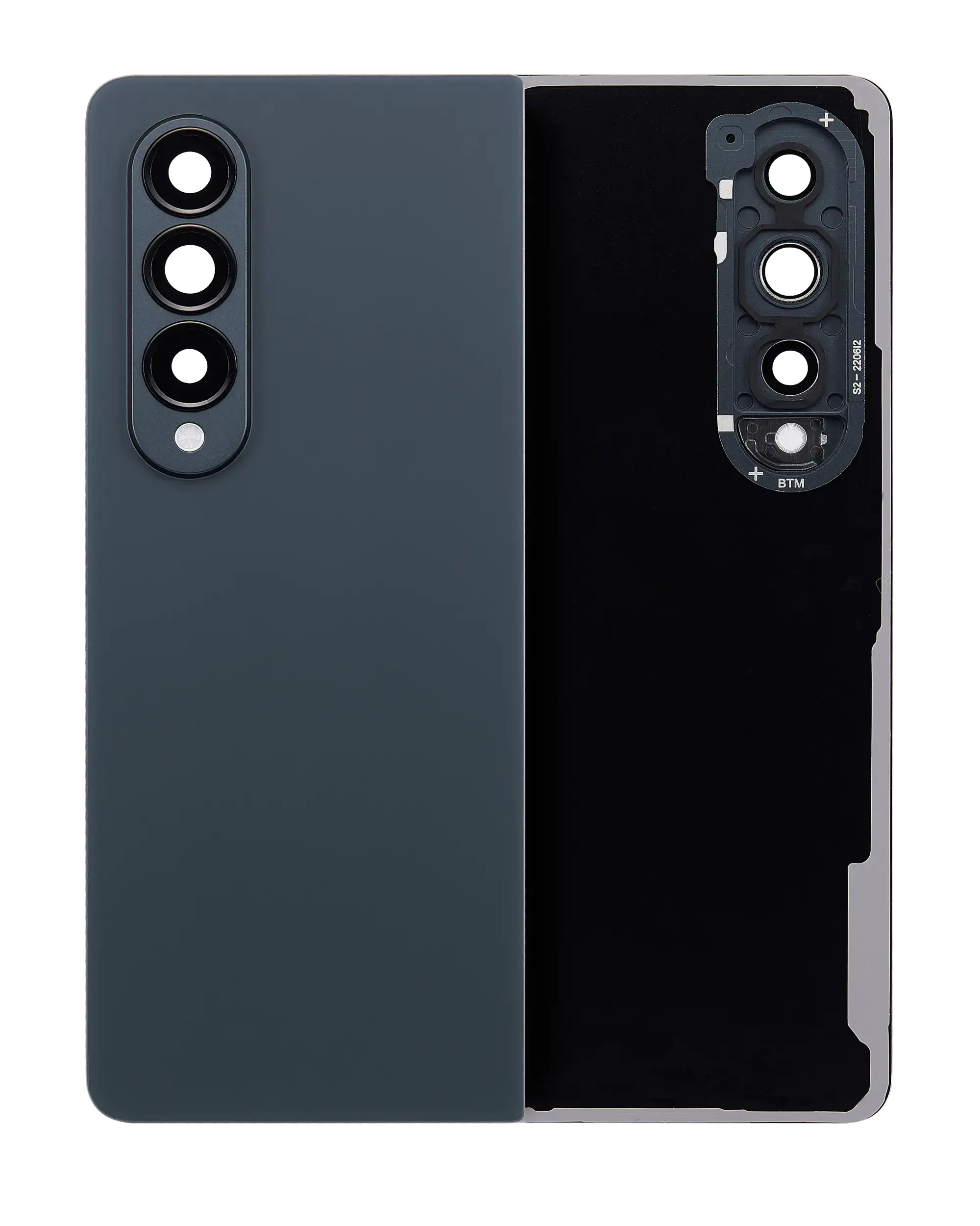 Back Cover Glass With Camera Lens Compatible For Samsung Galaxy Z Fold 4 (Service Pack) (Graygreen)
