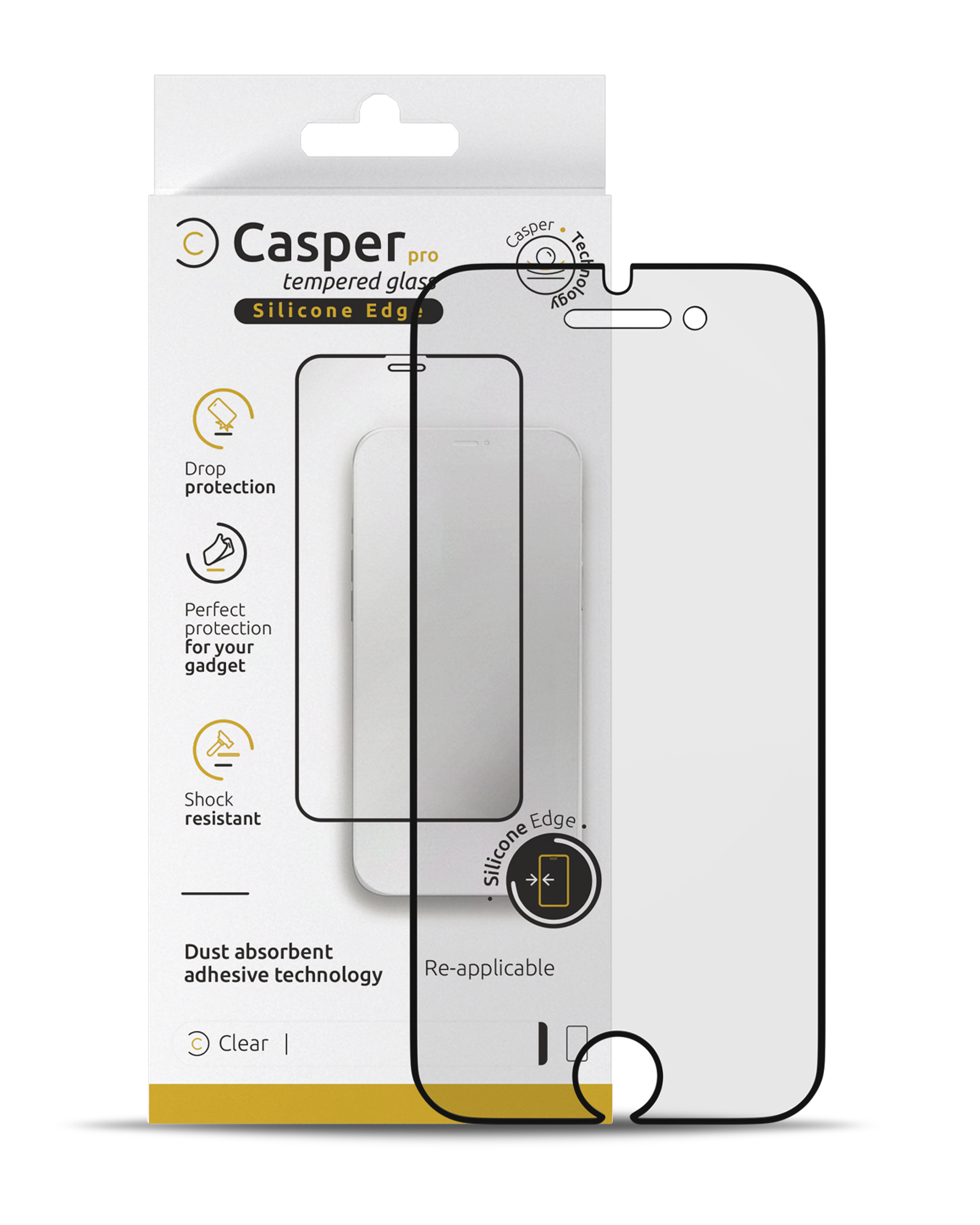 Casper Pro Silicone Screen Protector Compatible For Iphone 6 / 6S / 7 / 8 (Retail Pack) (Clear)
