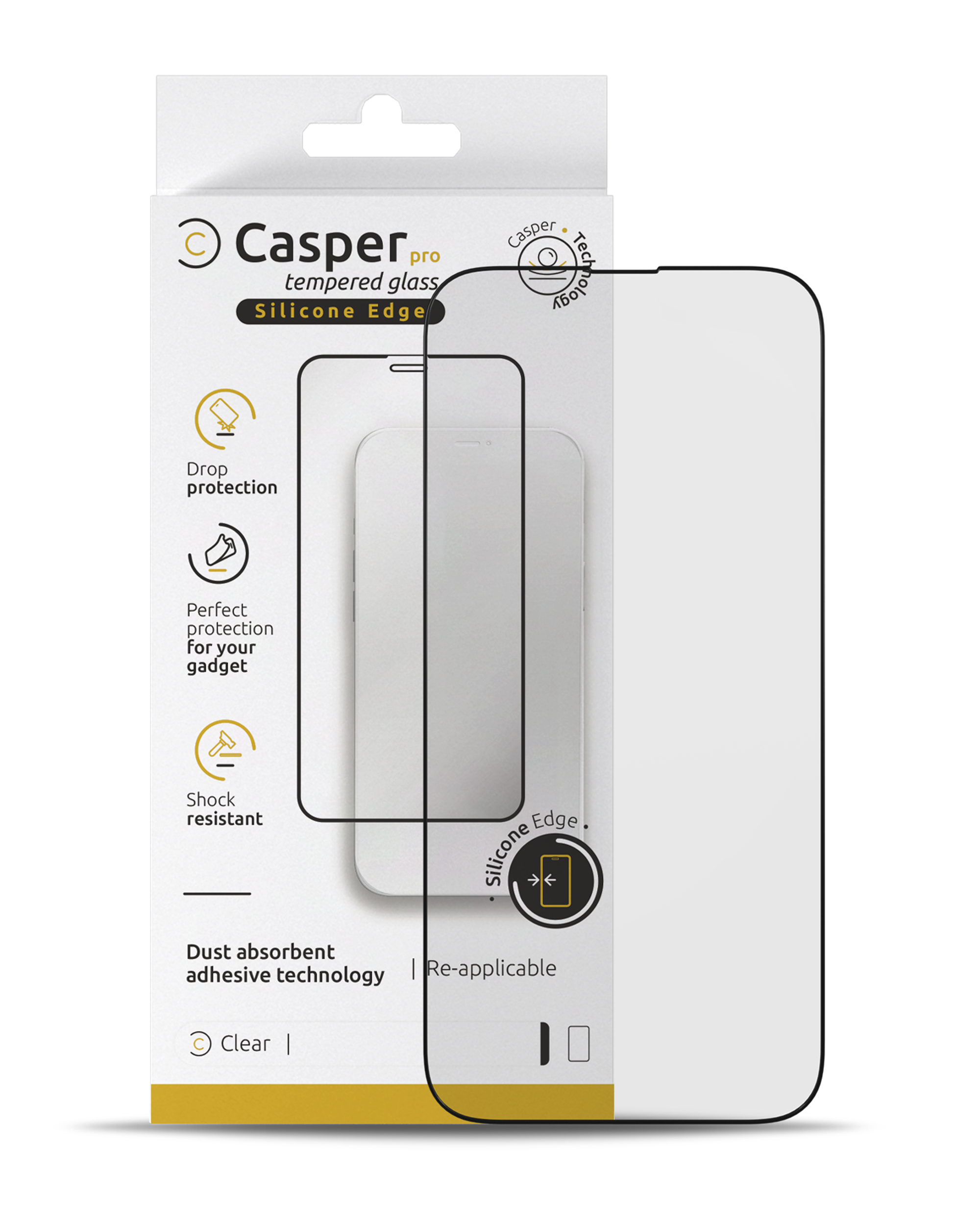 Casper Pro Silicone Screen Protector Compatible For Iphone 14 Pro (Retail Pack) (Clear)