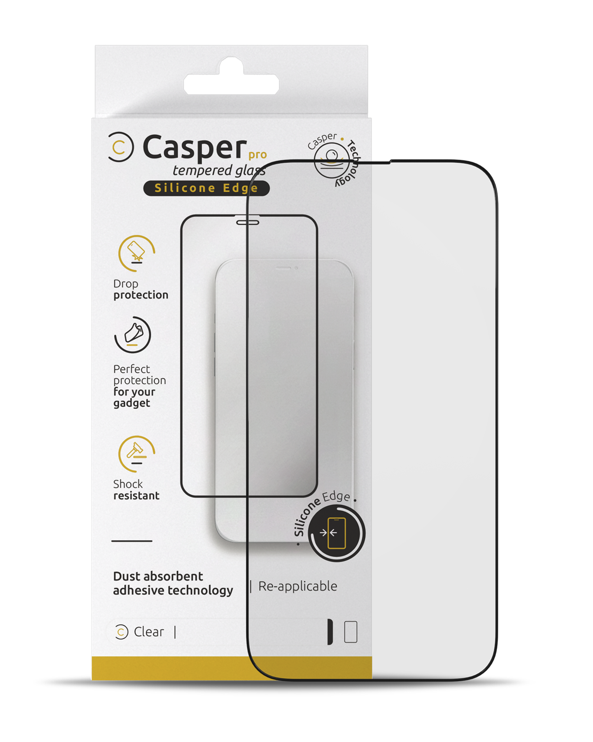 Casper Pro Silicone Screen Protector Compatible For Iphone 14 Pro Max (Retail Pack) (Clear)