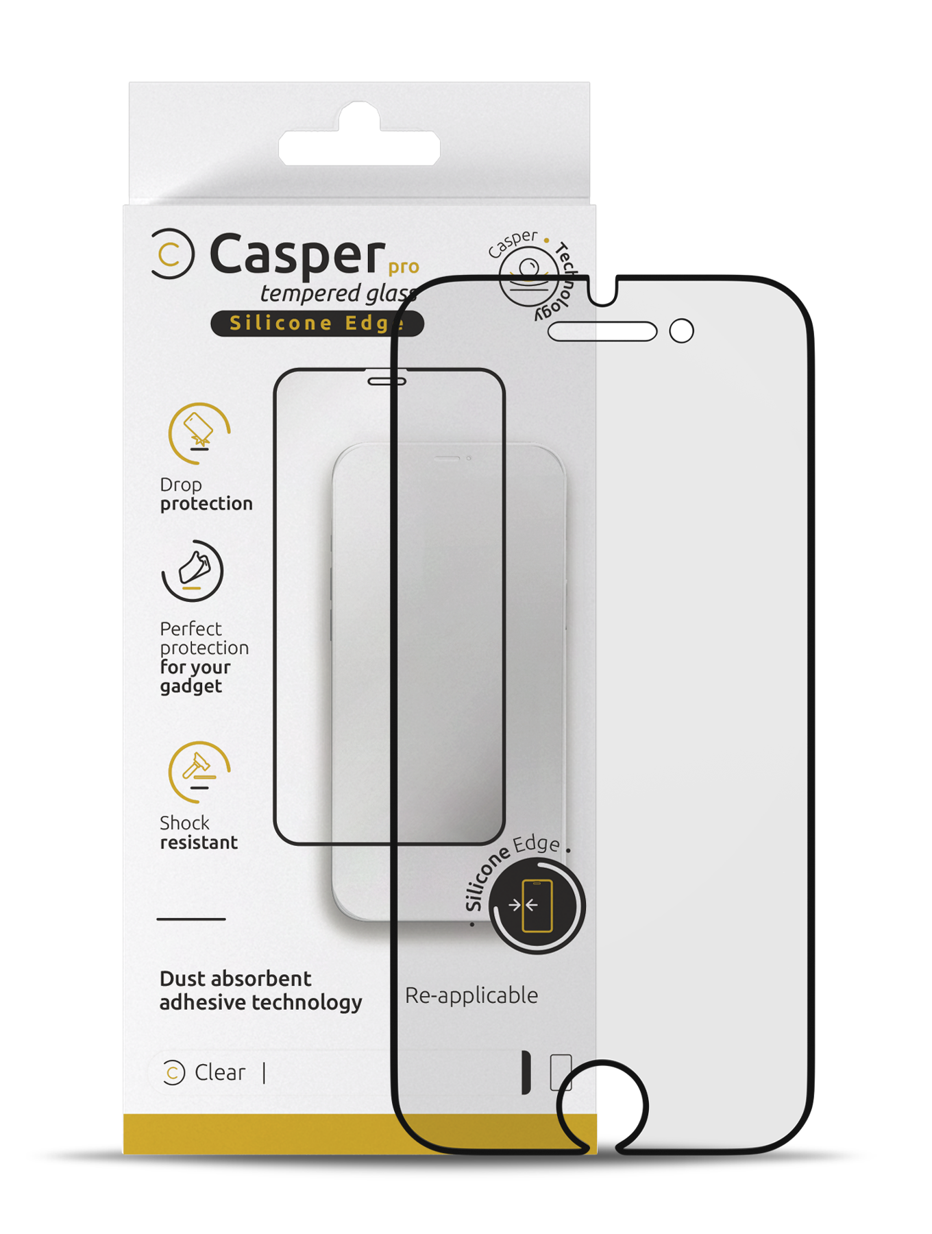 Casper Pro Silicone Screen Protector Compatible For Iphone Se (2020) (Retail Pack) (Clear)