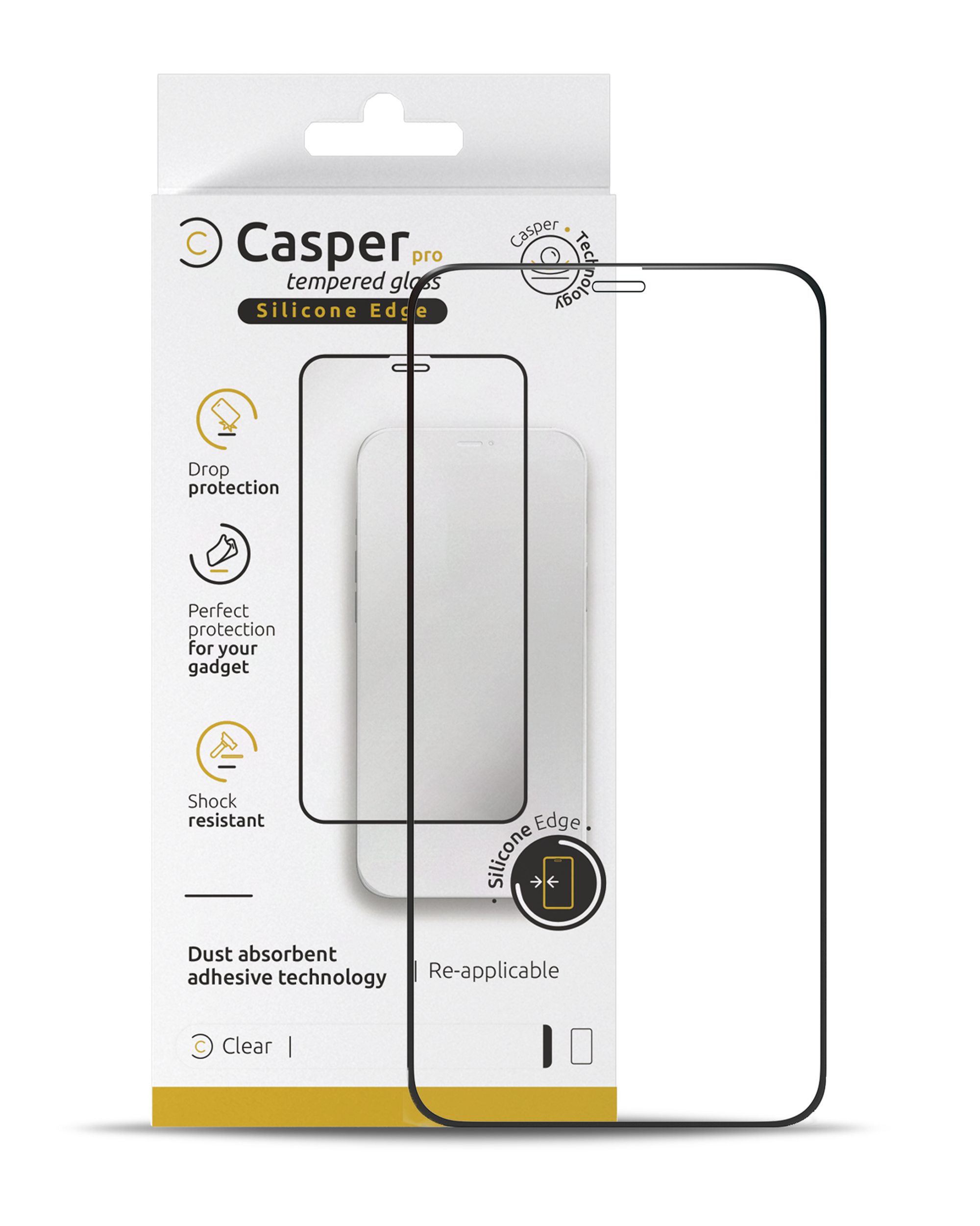 Casper Pro Silicone Screen Protector Compatible For Iphone 13 Pro Max / 14 Plus (Retail Pack) (Clear)