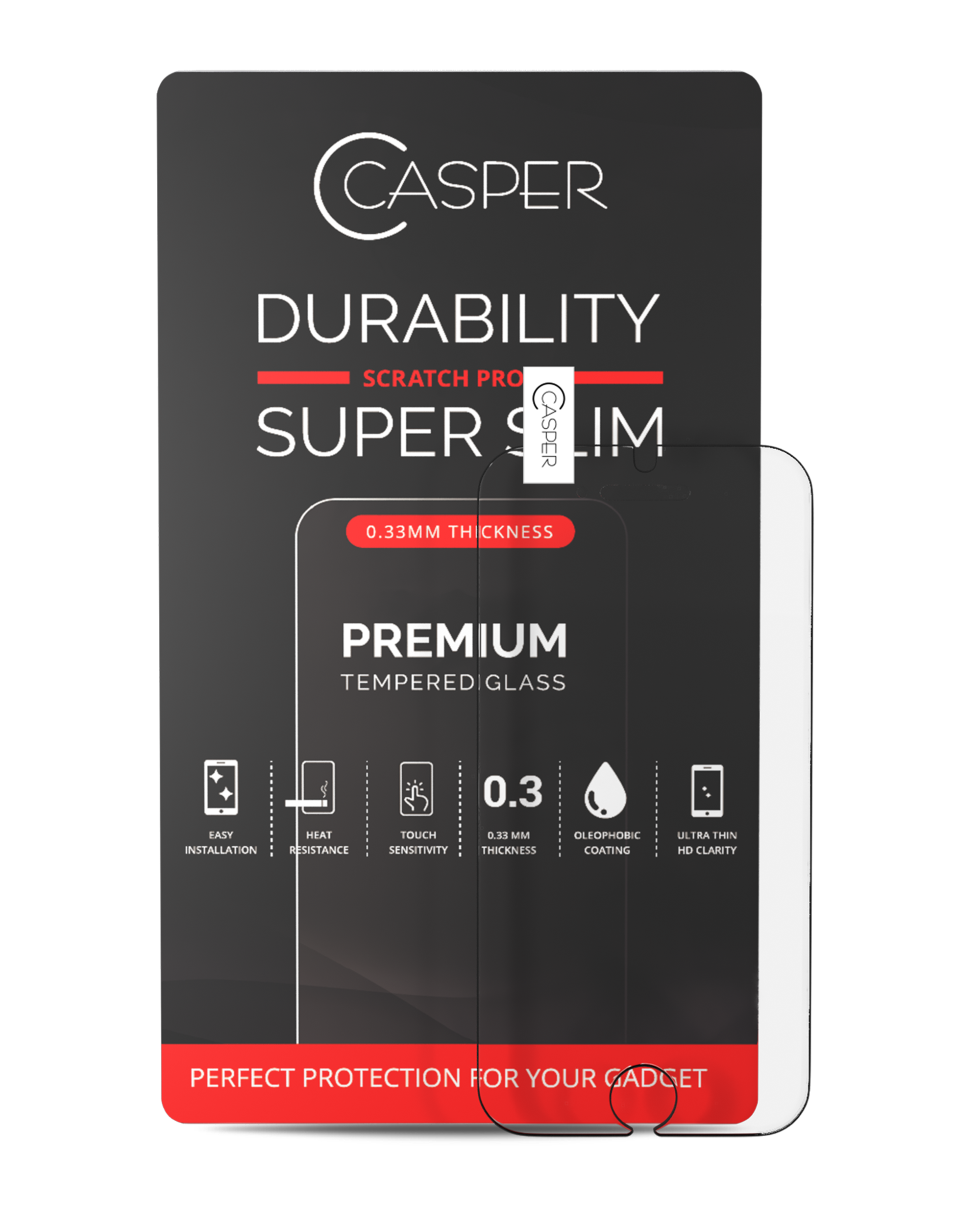 Casper Screen Protector Compatible For Iphone 5 / 5S / 5C / Se (2016) (Retail Pack) (Clear)