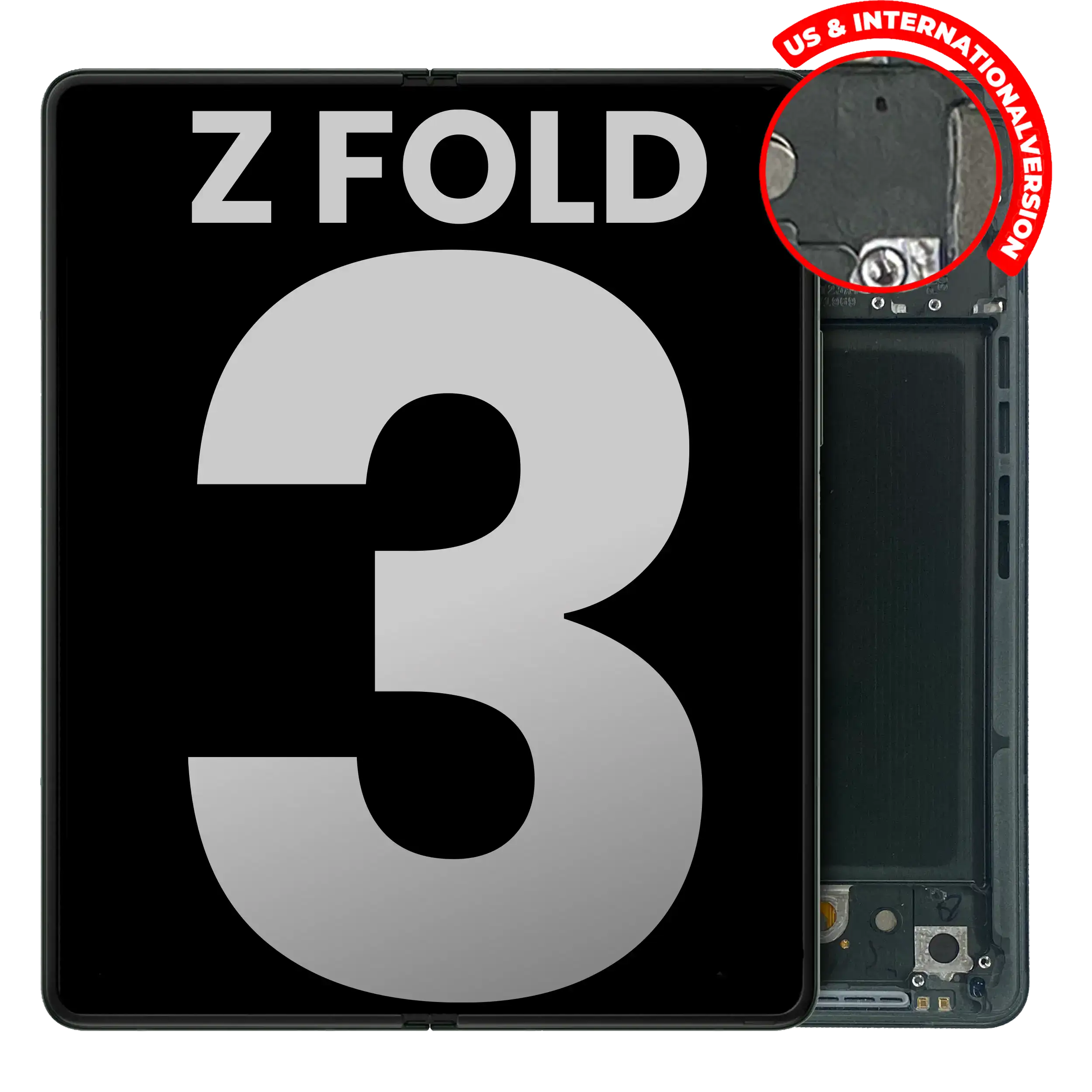 Inner Oled Assembly With Frame Compatible For Samsung Galaxy Z Fold 3 5G (Us & International) (Used  Pull: Grade B/C) (Phantom Green)
