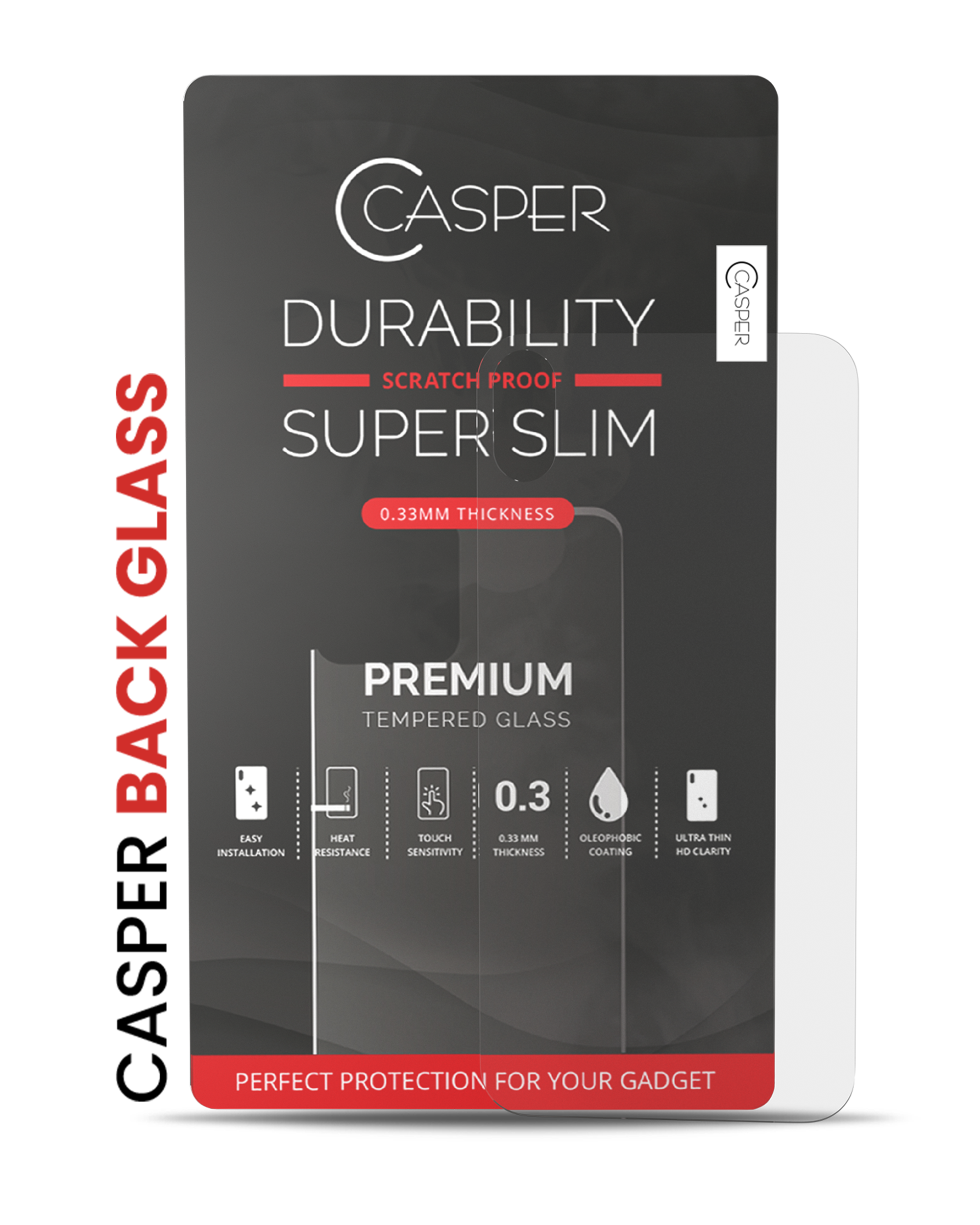 Casper Screen Protector (Back Glass) Compatible For Iphone Xs Max (Retail Pack) (Clear)