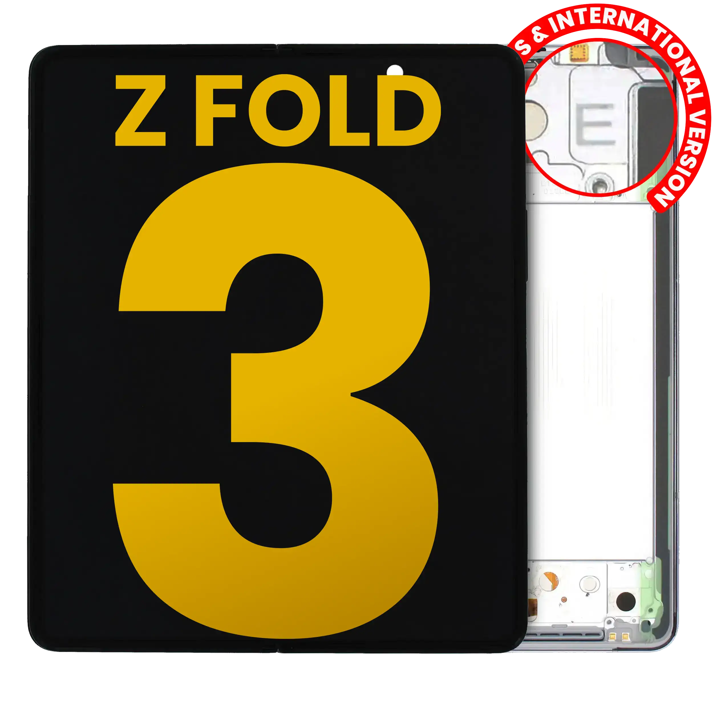 Inner Oled Assembly With Frame Compatible For Samsung Galaxy Z Fold 3 5G (Us & International) (Refurbished) (Phantom Silver)