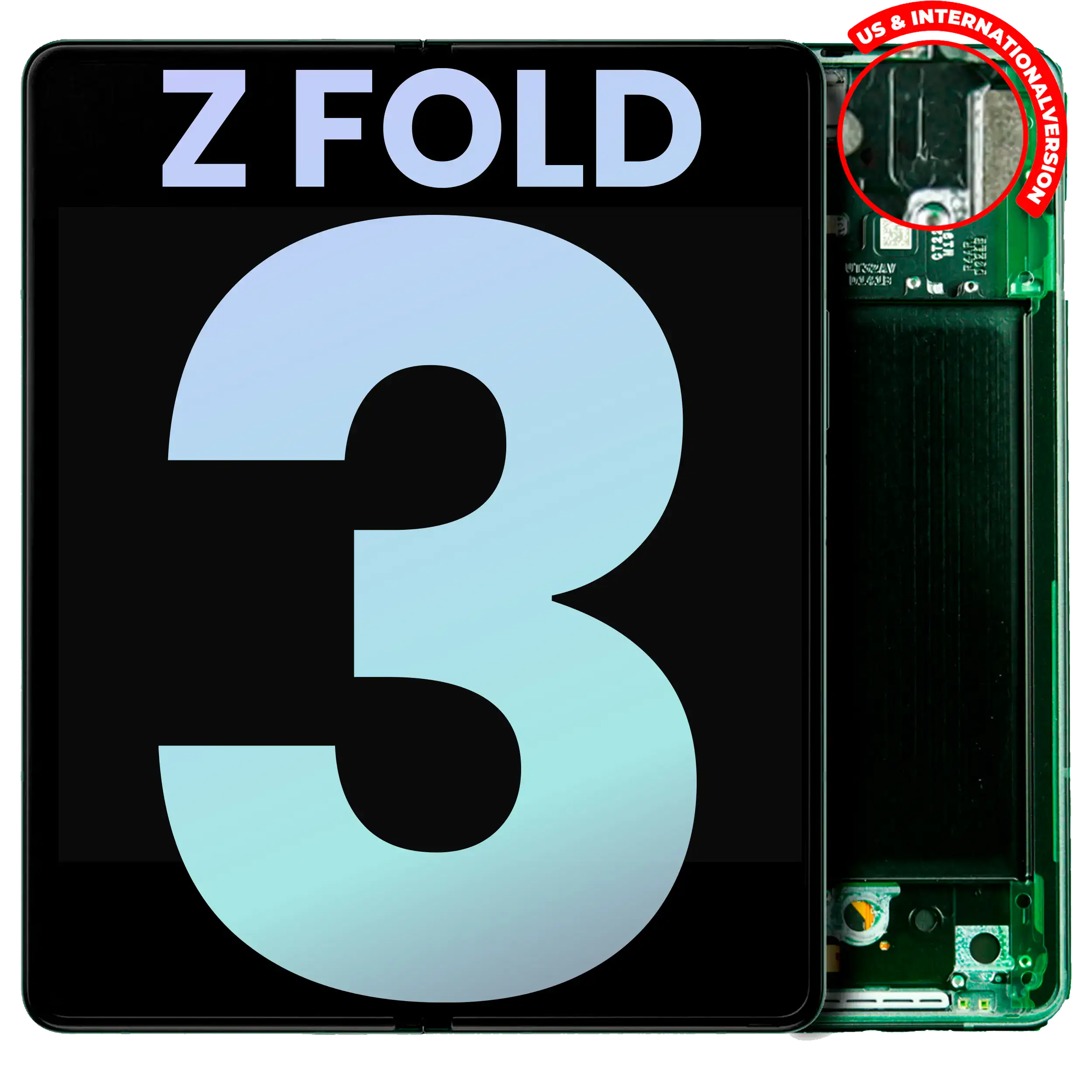 Inner Oled Assembly With Frame Compatible For Samsung Galaxy Z Fold 3 5G (Us & International) (Service Pack) (Phantom Green)